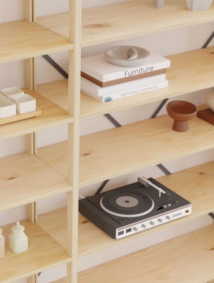 Lundia's classic shelving - crafted from sustainable, locally sourced, all-natural solid Plantation FSC Pine.