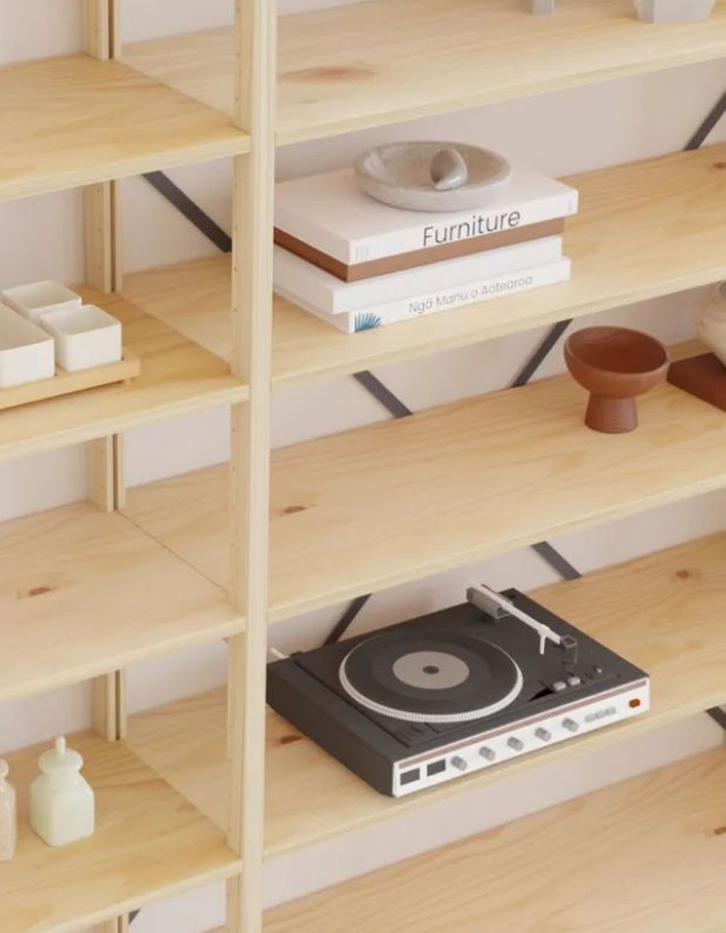 Lundia's classic shelving - crafted from sustainable, locally sourced, all-natural solid Plantation FSC Pine.