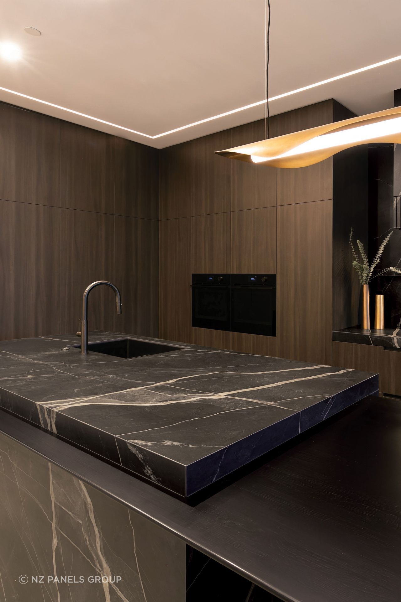 Porcelain is a stain and UV resistant alternative to composite stone that accurately imitates the natural stone look.