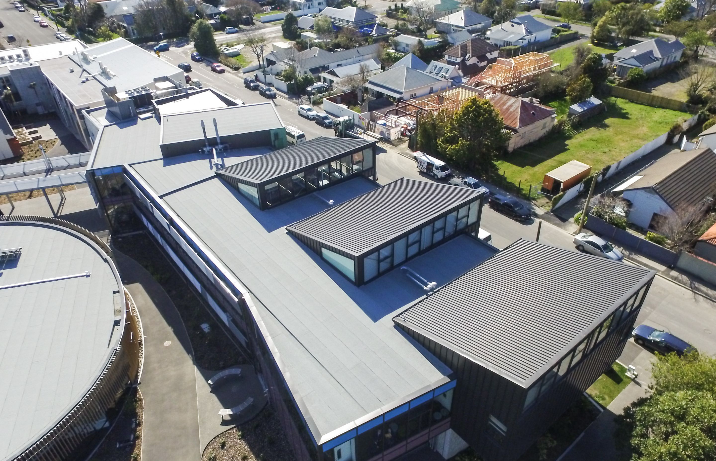 A secondary school in Rangi-Ruru, Christchurch featuring a DUOTHERM warm roof system by Equus Industries.