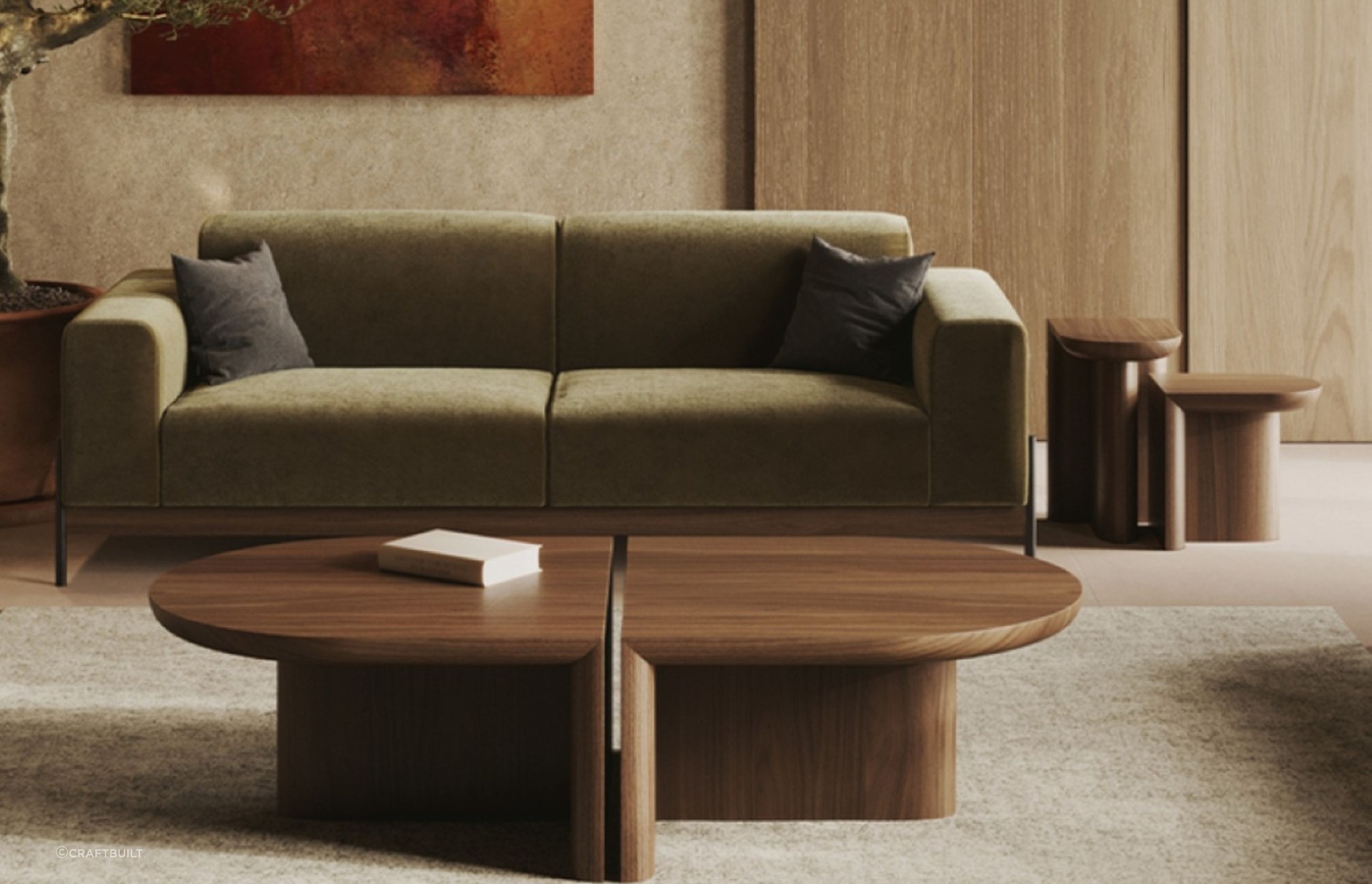 The Re-Form Side Table from Craftbuilt can be matched with complementary pieces for a seamless look.