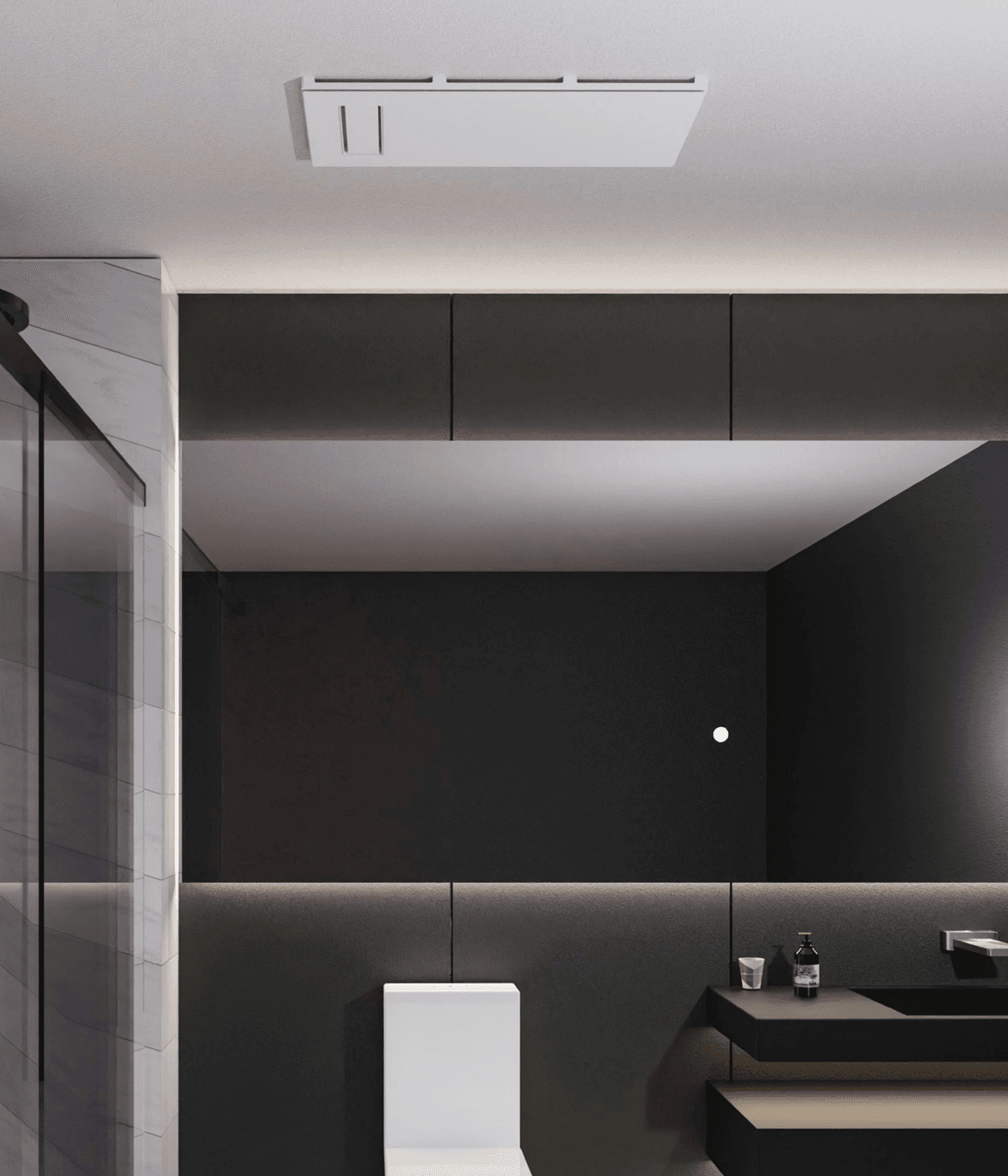 The ventilation fan ensures fresh air circulation, creating a comfortable and healthy environment in your bathroom.
