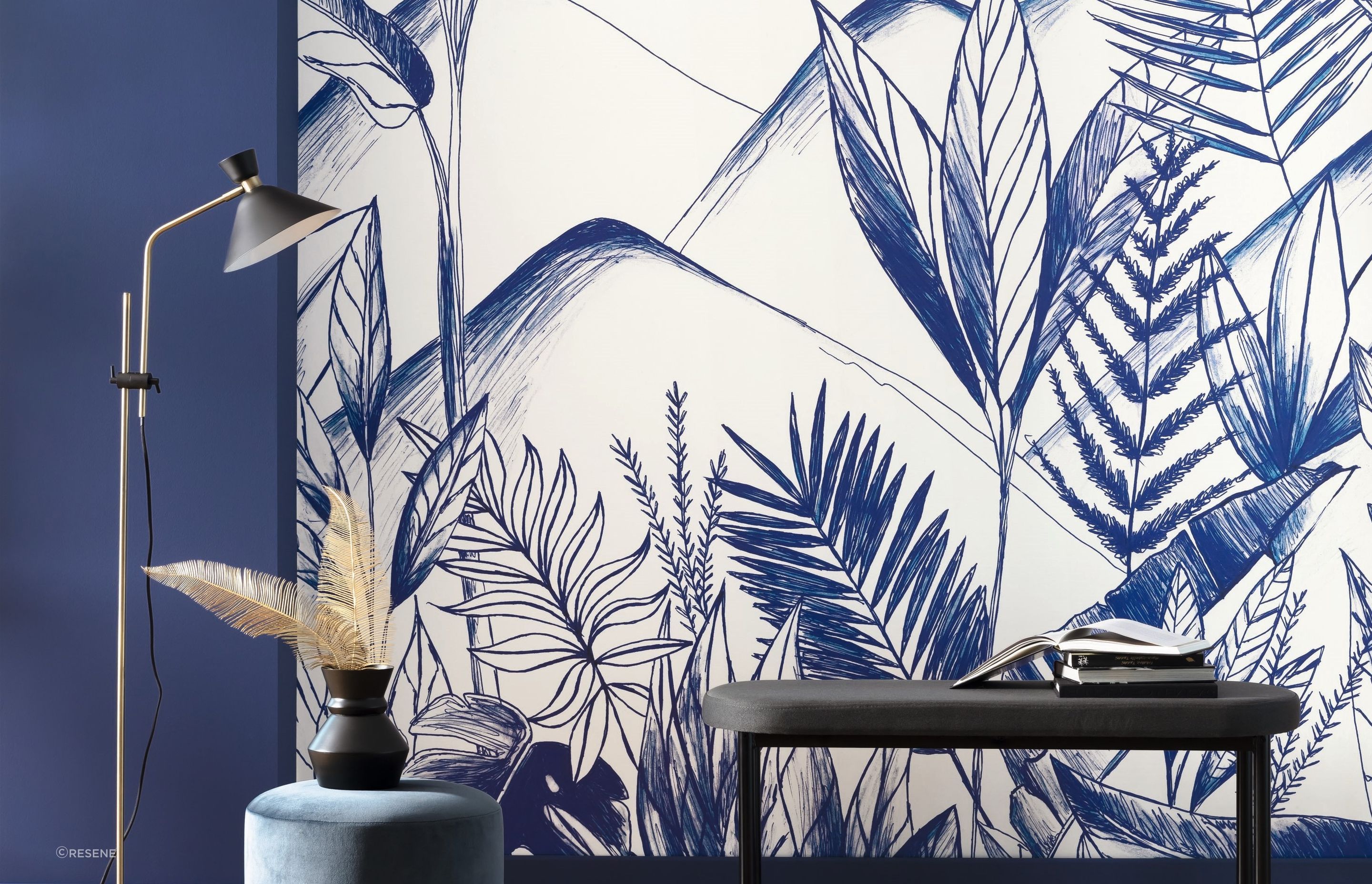 You'll find brilliant uses of blue everywhere with the Only Blue Wallpaper Collection.