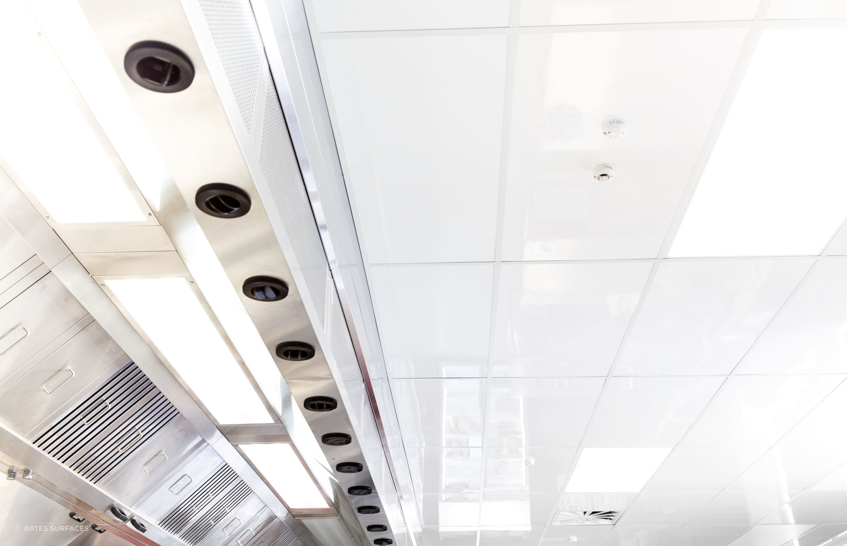 Fenta ceiling tiles can be installed in a grid system, providing an airtight solution.