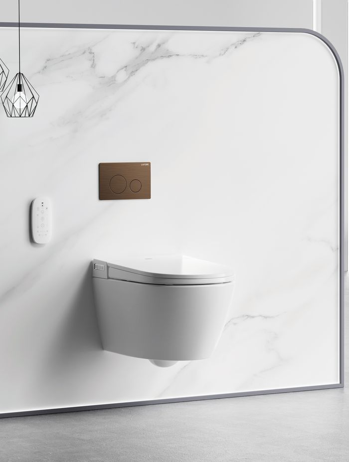 Lafeme Sesto with brushed bronze flush plate.