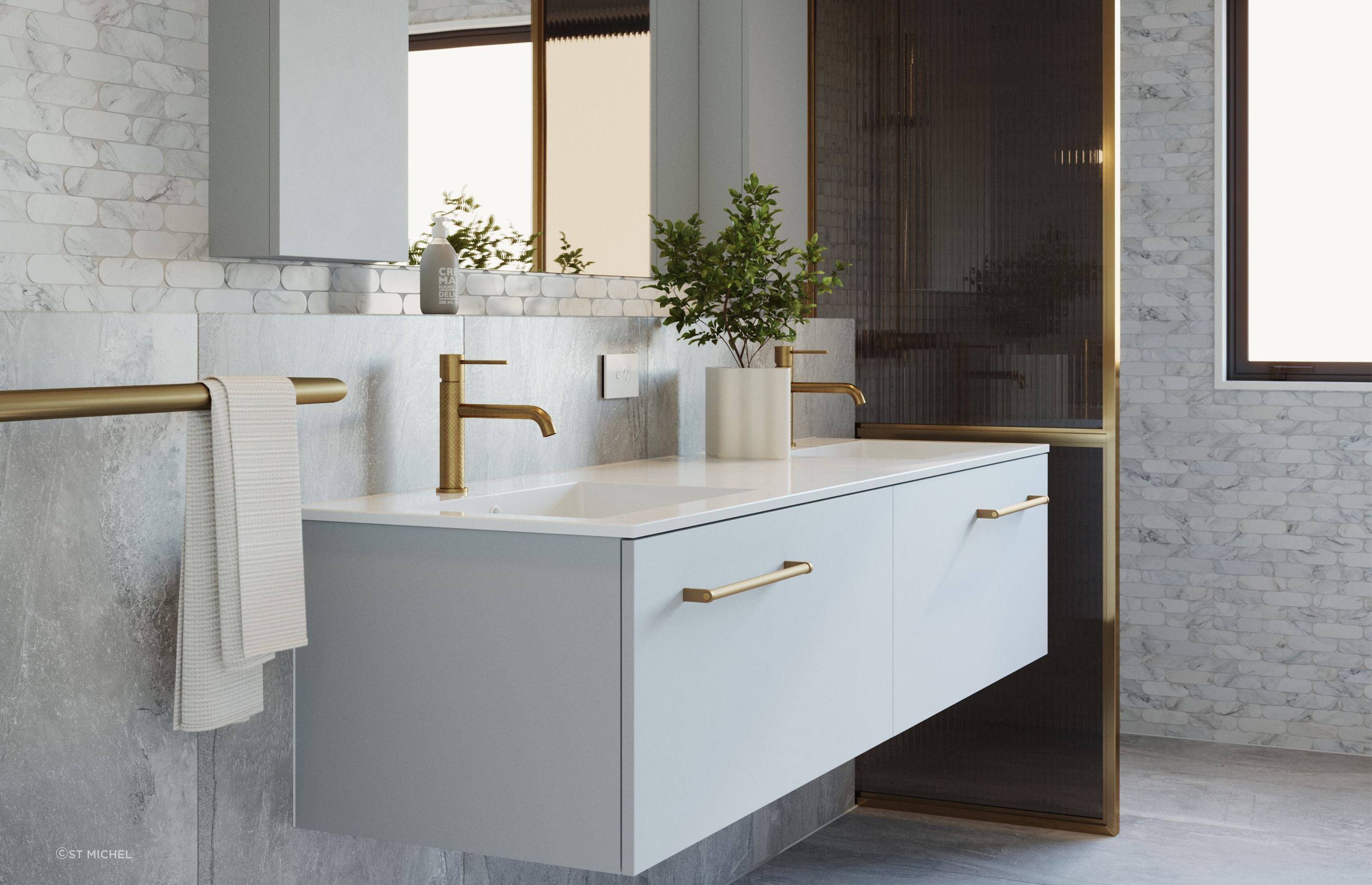 The sky's the limit when it comes to bathroom vanity ideas especially with great options like the Ivy 50 Vanity with Console which has 20 different cabinet finishes to consider.