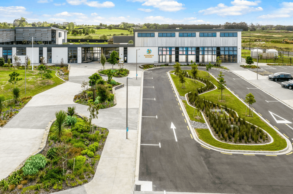 The entrance to Ngākōroa School.