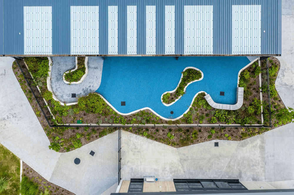 An aerial shot of a section of the school.