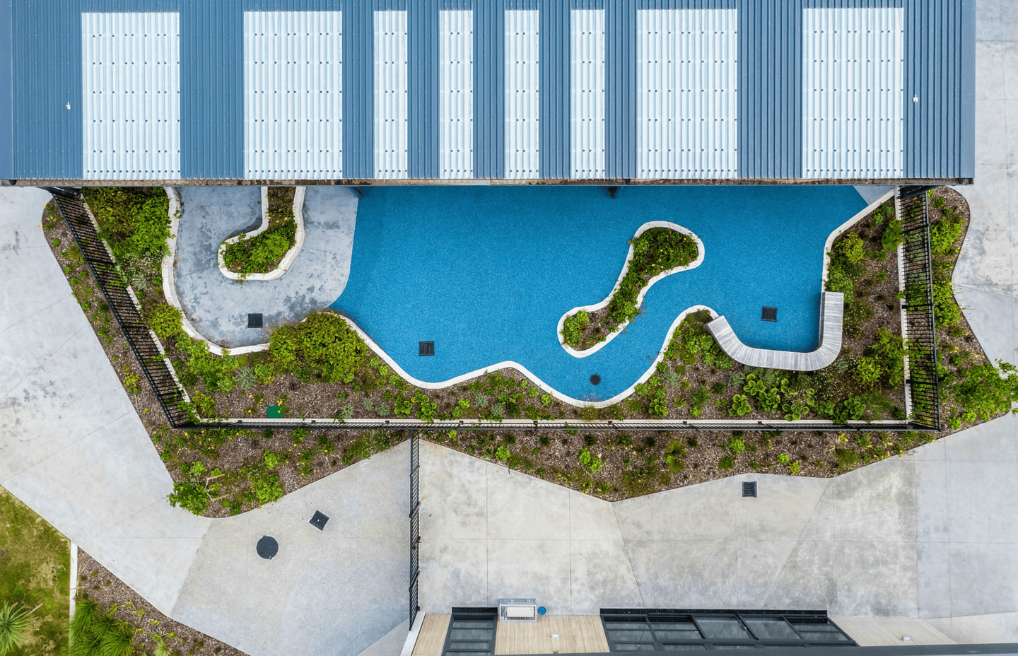 An aerial shot of a section of the school.