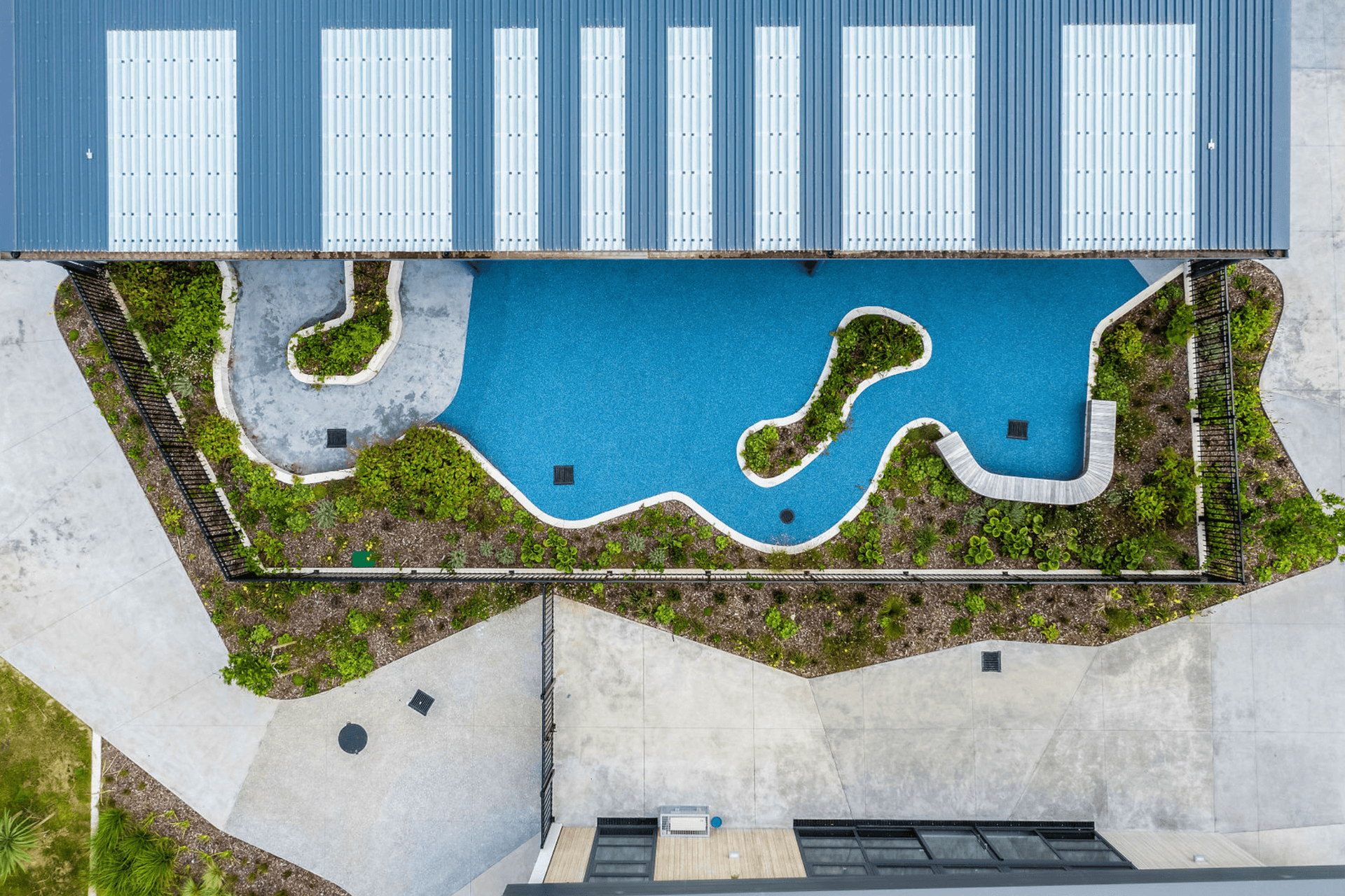 An aerial shot of a section of the school.
