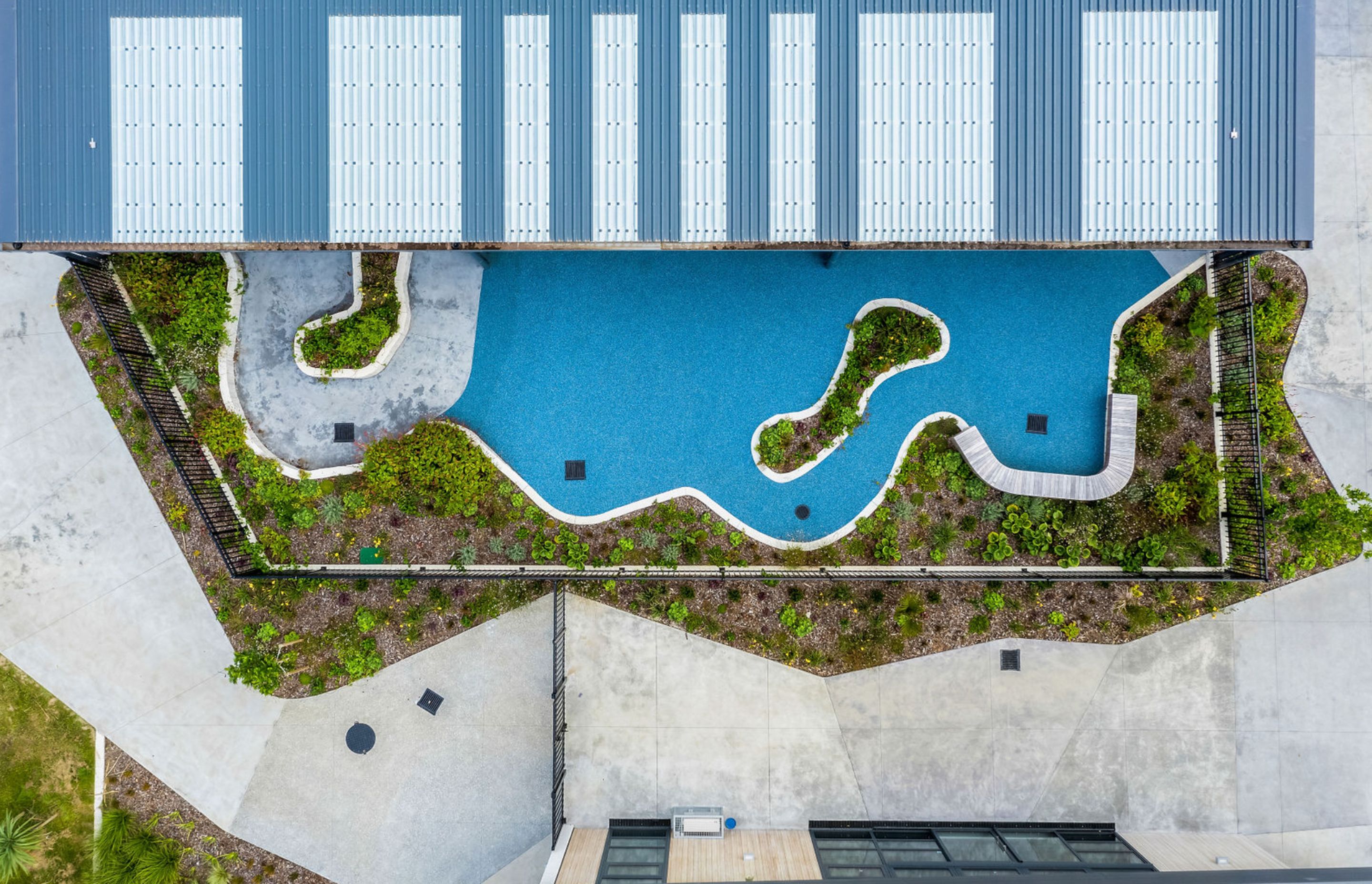 An aerial shot of a section of the school.