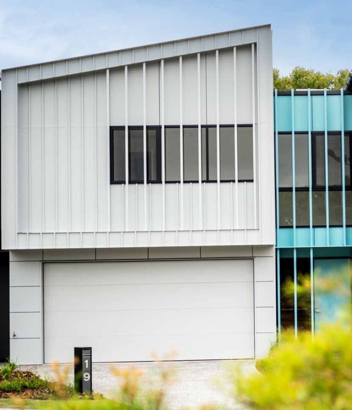 Variations in the facades add interest to this modern townhouse development.