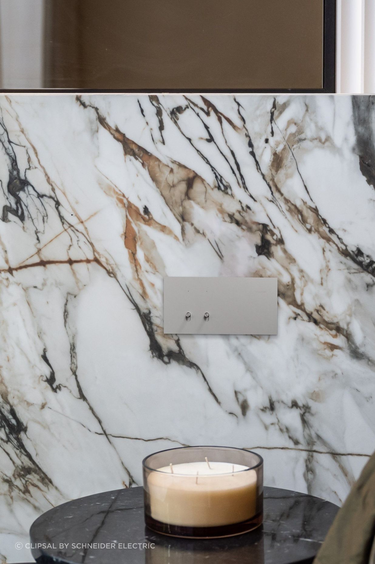 The Clipsal Solis T Series features robust toggles with a brushed metal finish — a modern take on an old-school classic. Image: Clipsal Solis T Series Flush Switch 2 Gang in Platinum Aluminium.