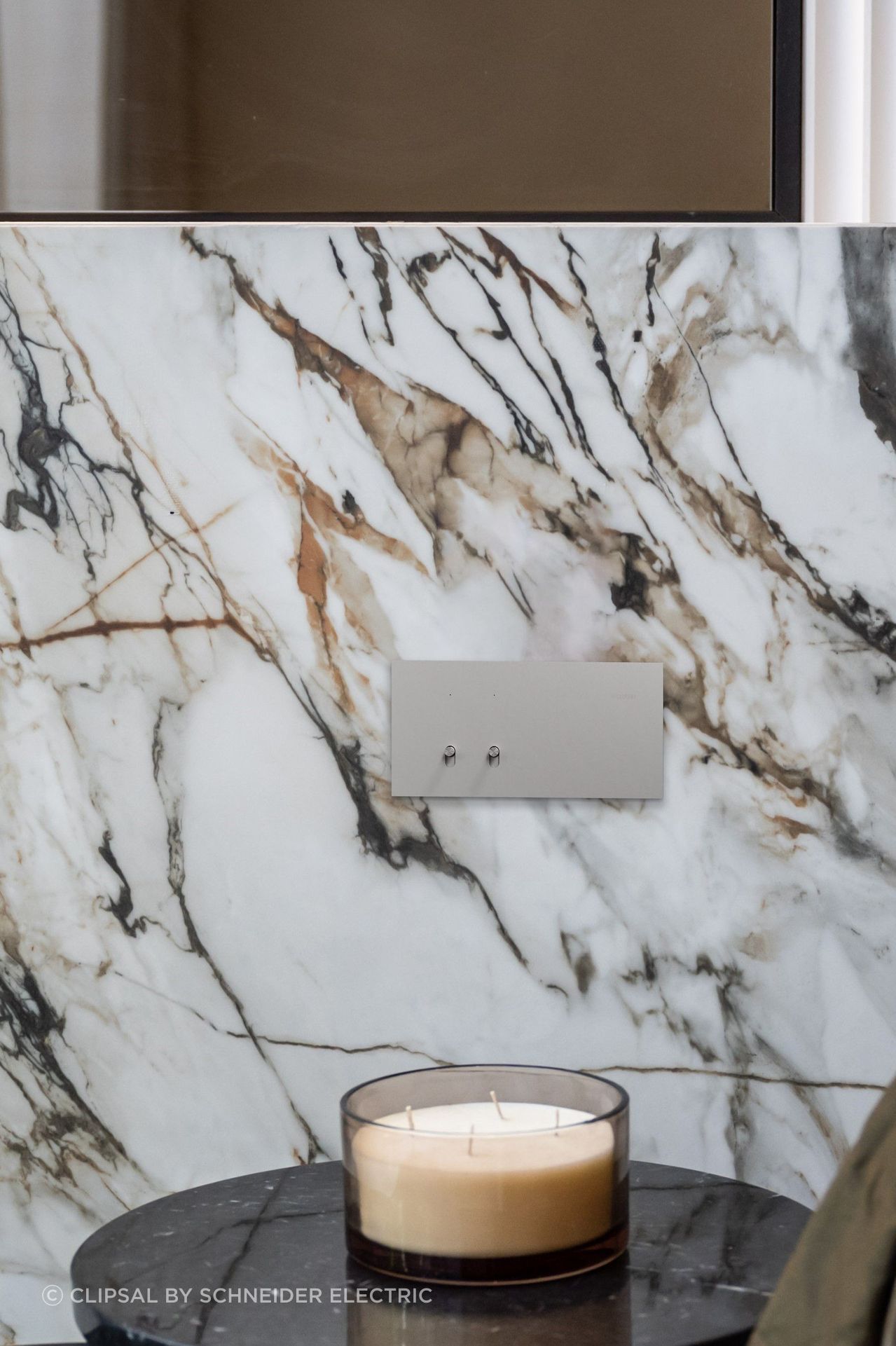 The Clipsal Solis T Series features robust toggles with a brushed metal finish — a modern take on an old-school classic. Image: Clipsal Solis T Series Flush Switch 2 Gang in Platinum Aluminium.