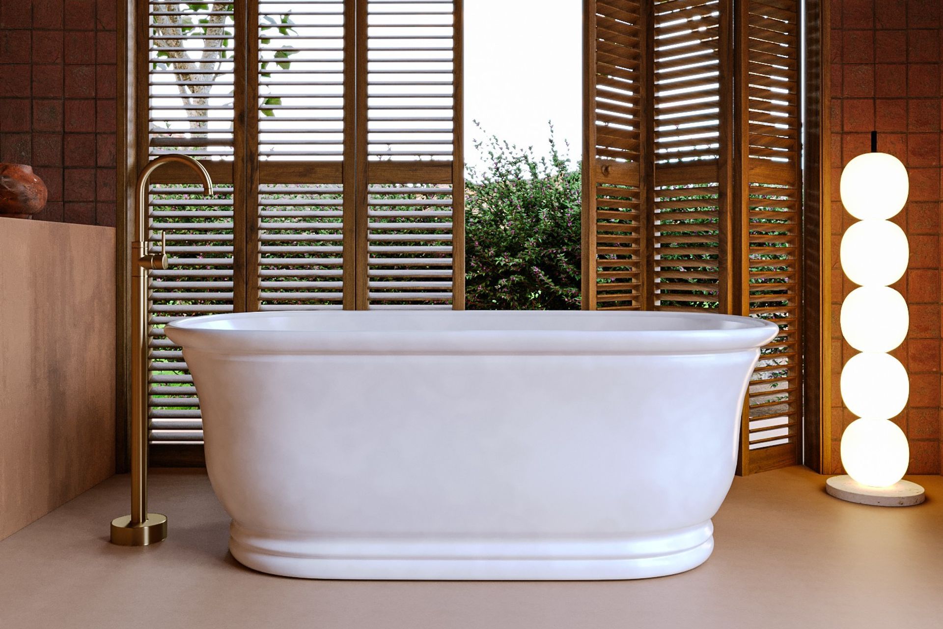 Opulent and elegant — the Sona Marble Bathtub.