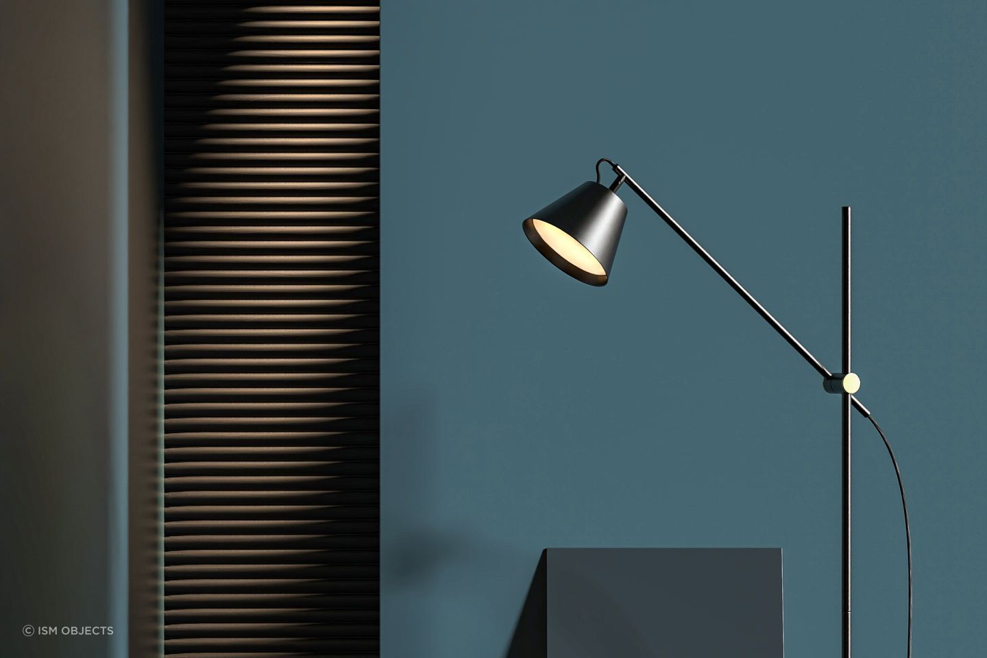 The Studio 8 Floor Lamp is an optimal task lighting solution, suitable for a living space or bedroom.