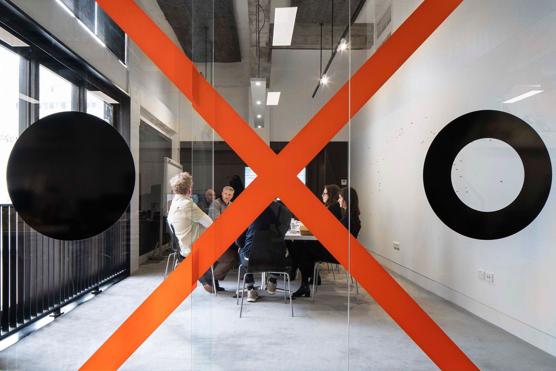 The Studio Pacific Architecture office, with wool carpet and wool felted booth seating.