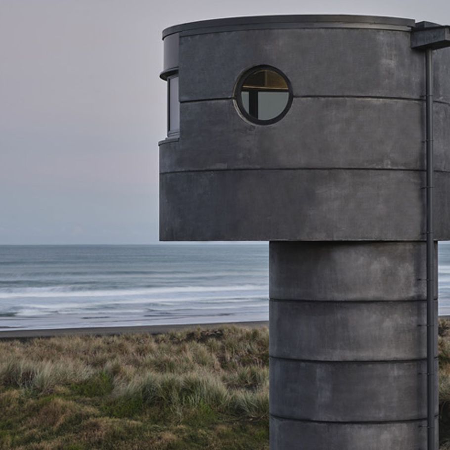 Reflections of Aotearoa: PeterFell's darkest concrete oxide finds its match on North Piha Beach