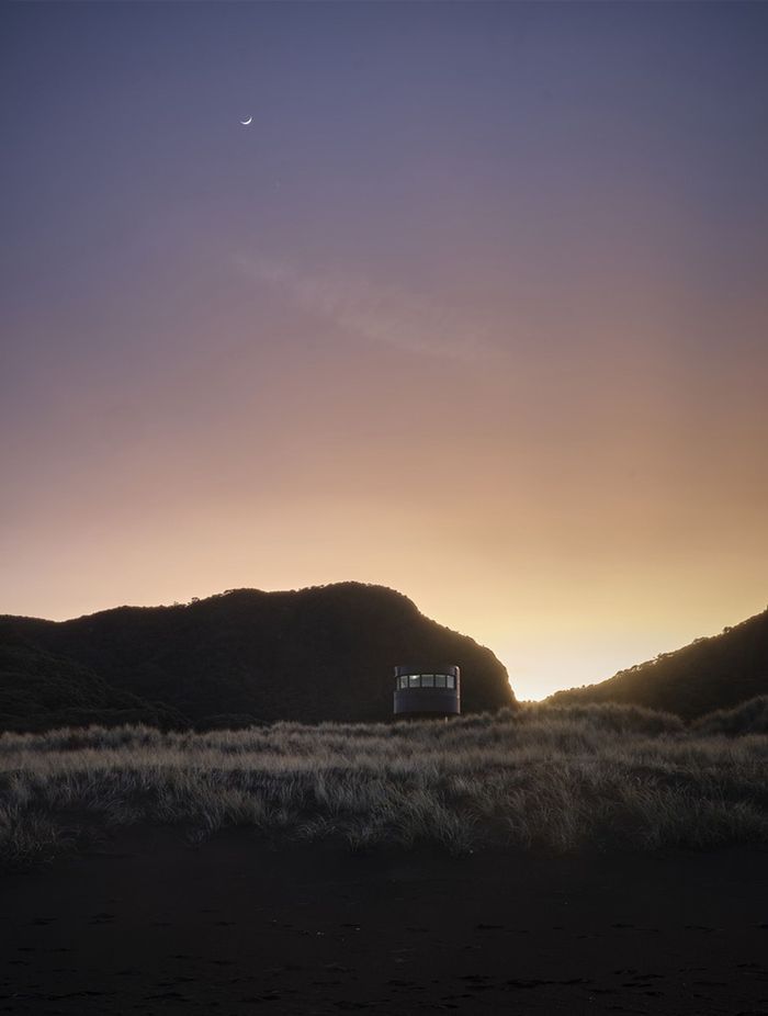 Te Pae at sunrise, peeking gently over the sand dunes.