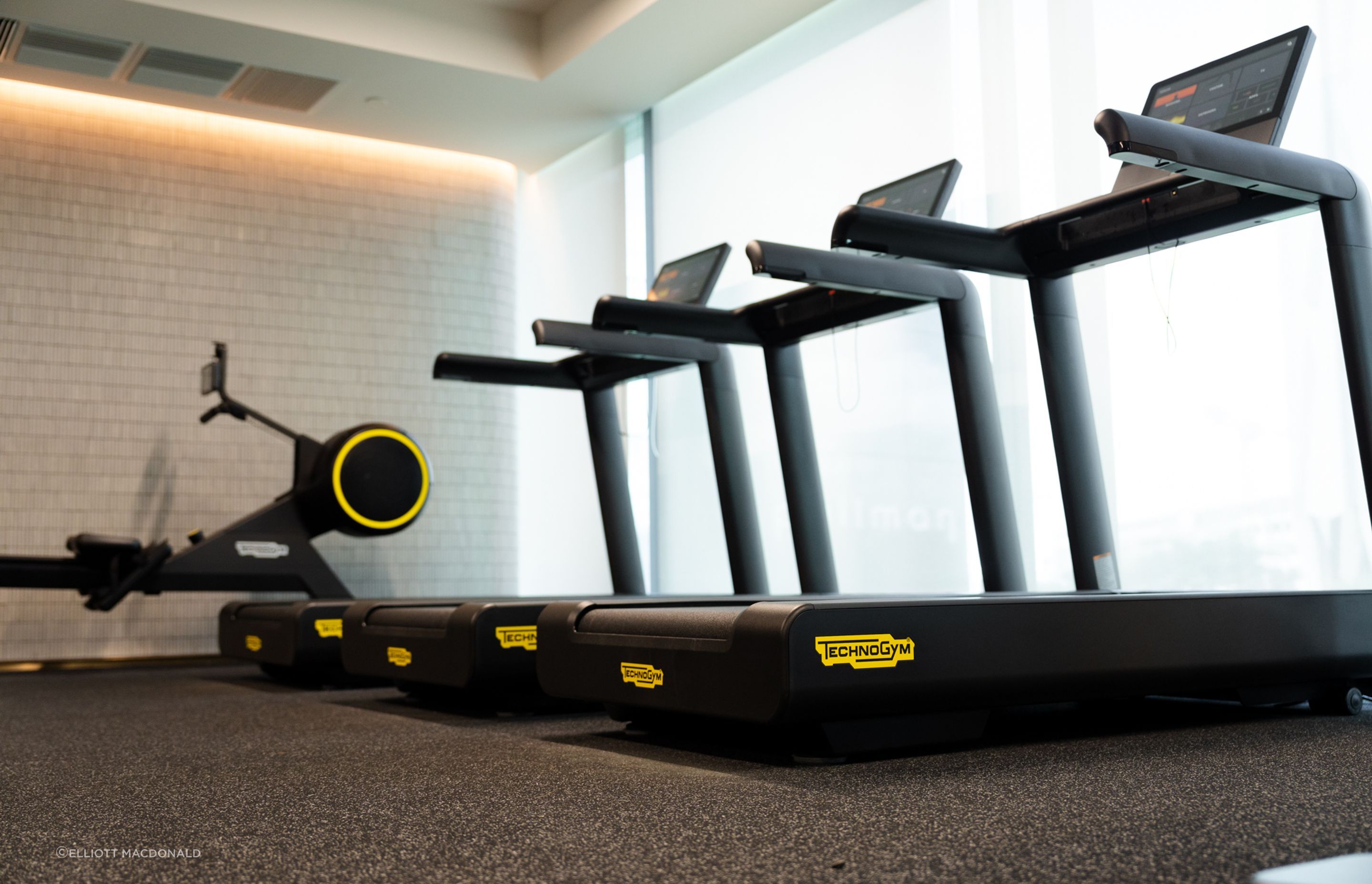 The Technogym exercise equipment at the Pullman Auckland Hotel allows for cardio, strength, stretch, recovery and functional training.