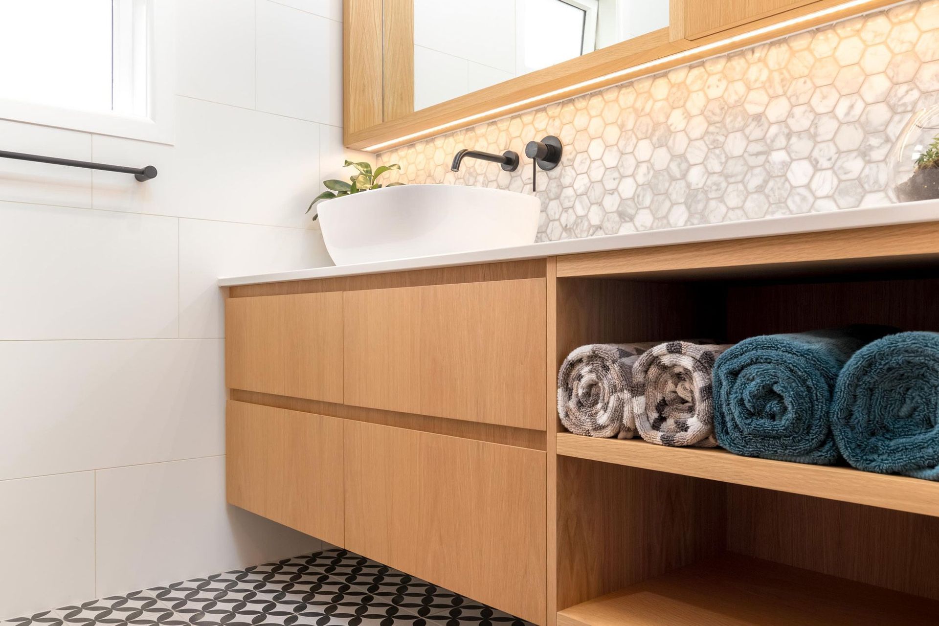 Under cabinet lighting is a great example of functional lighting that can look sleek and stylish