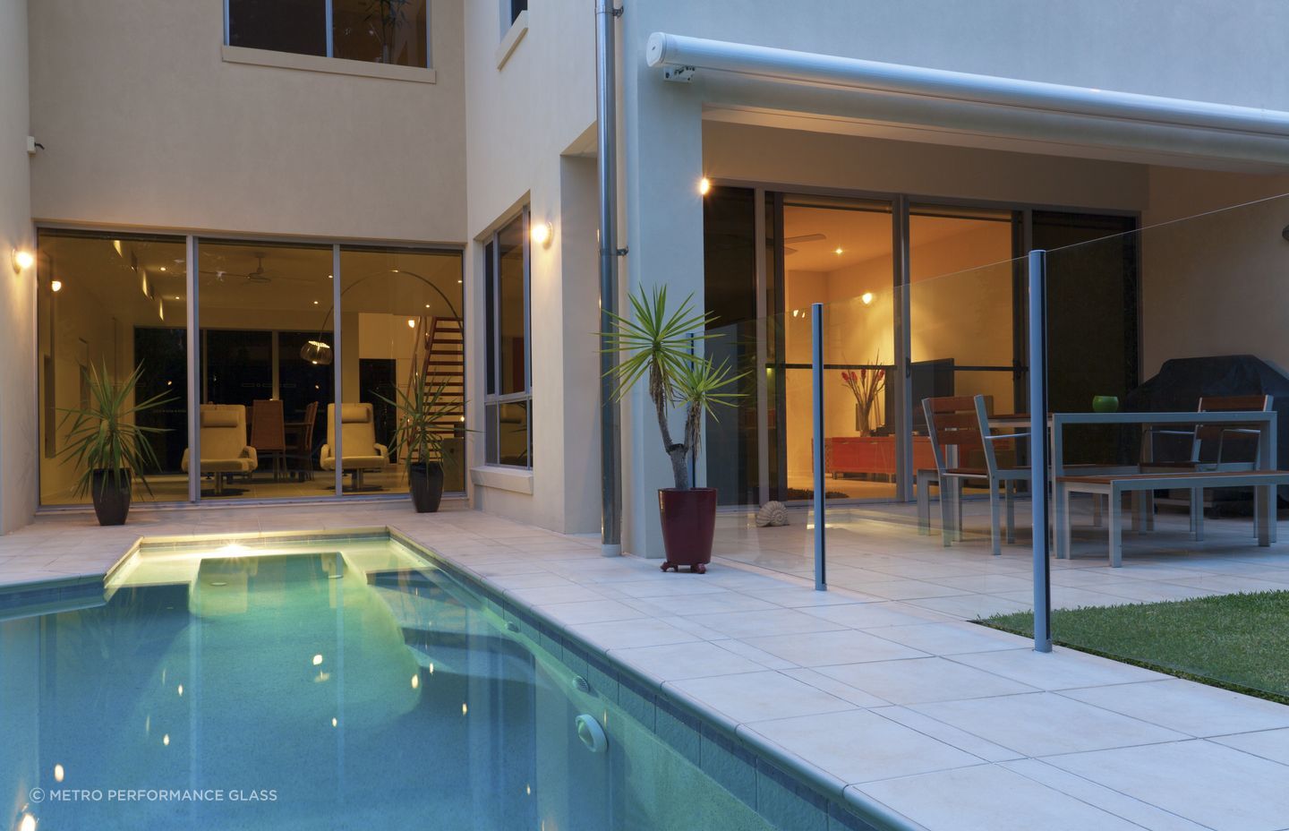 High-quality toughened glass, seen here from Metro Performance Glass, is an excellent choice for safety.