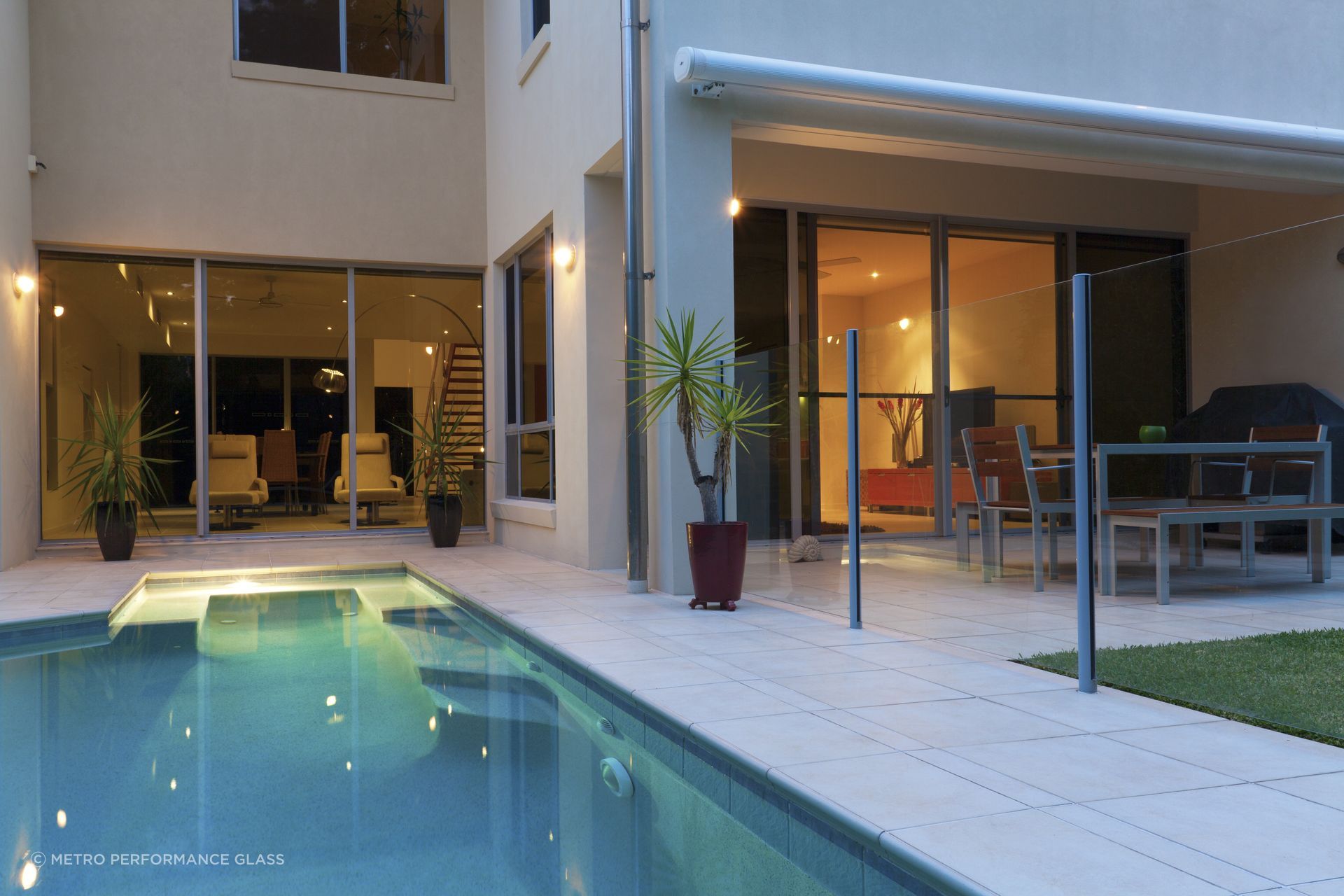 High-quality toughened glass, seen here from Metro Performance Glass, is an excellent choice for safety.