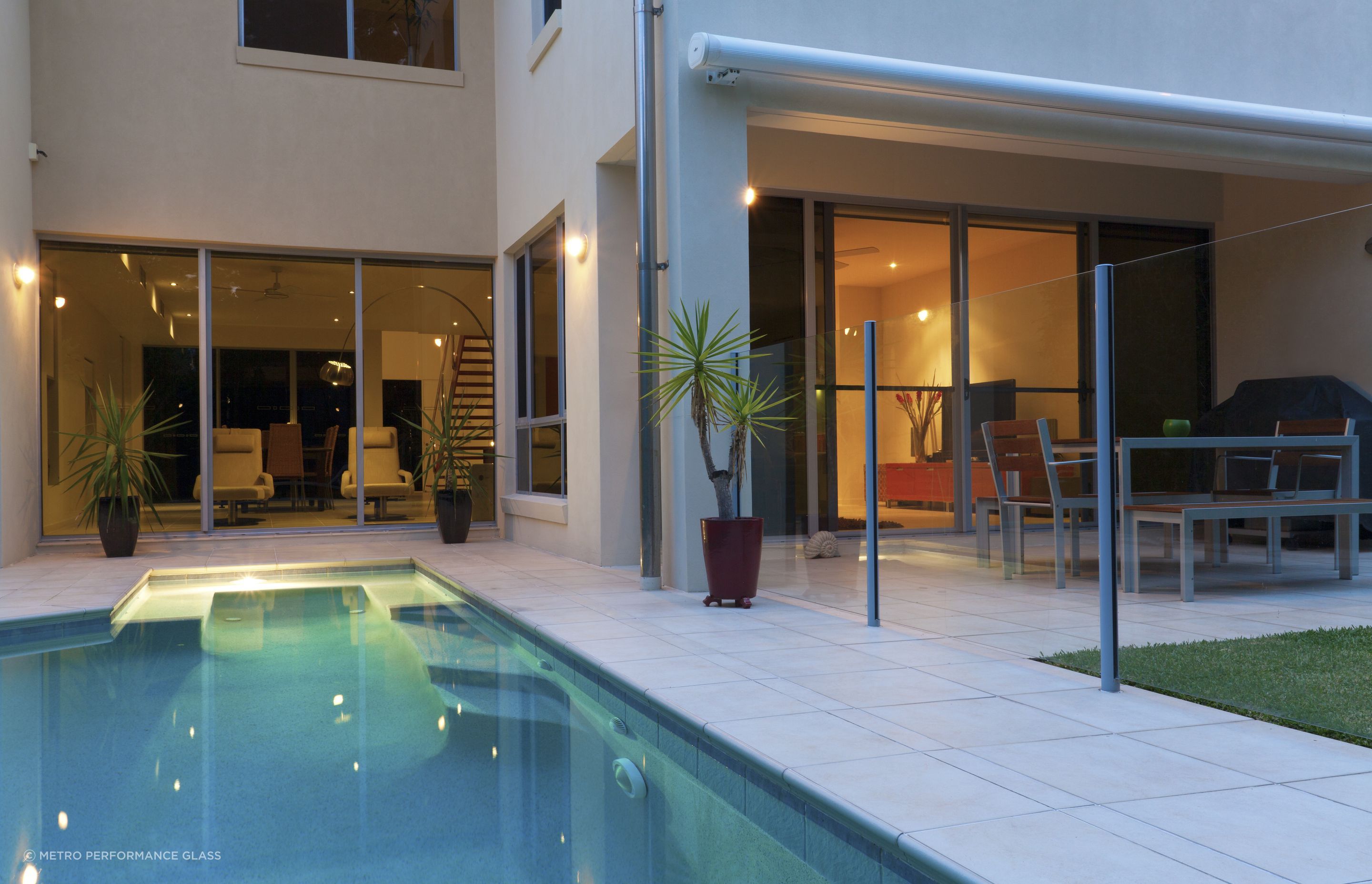 High-quality toughened glass, seen here from Metro Performance Glass, is an excellent choice for safety.
