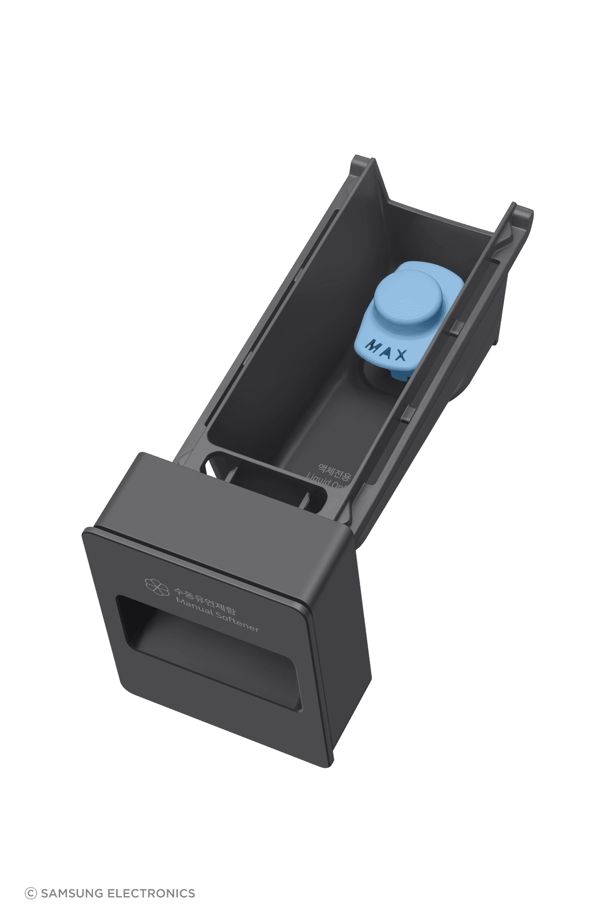 The Flex Auto Dispense System automatically dispenses the ideal amount of detergent and fabric softener for every load.. The Bespoke Combo holds up to 32 loads and automatically alerts users when detergent is running low.
