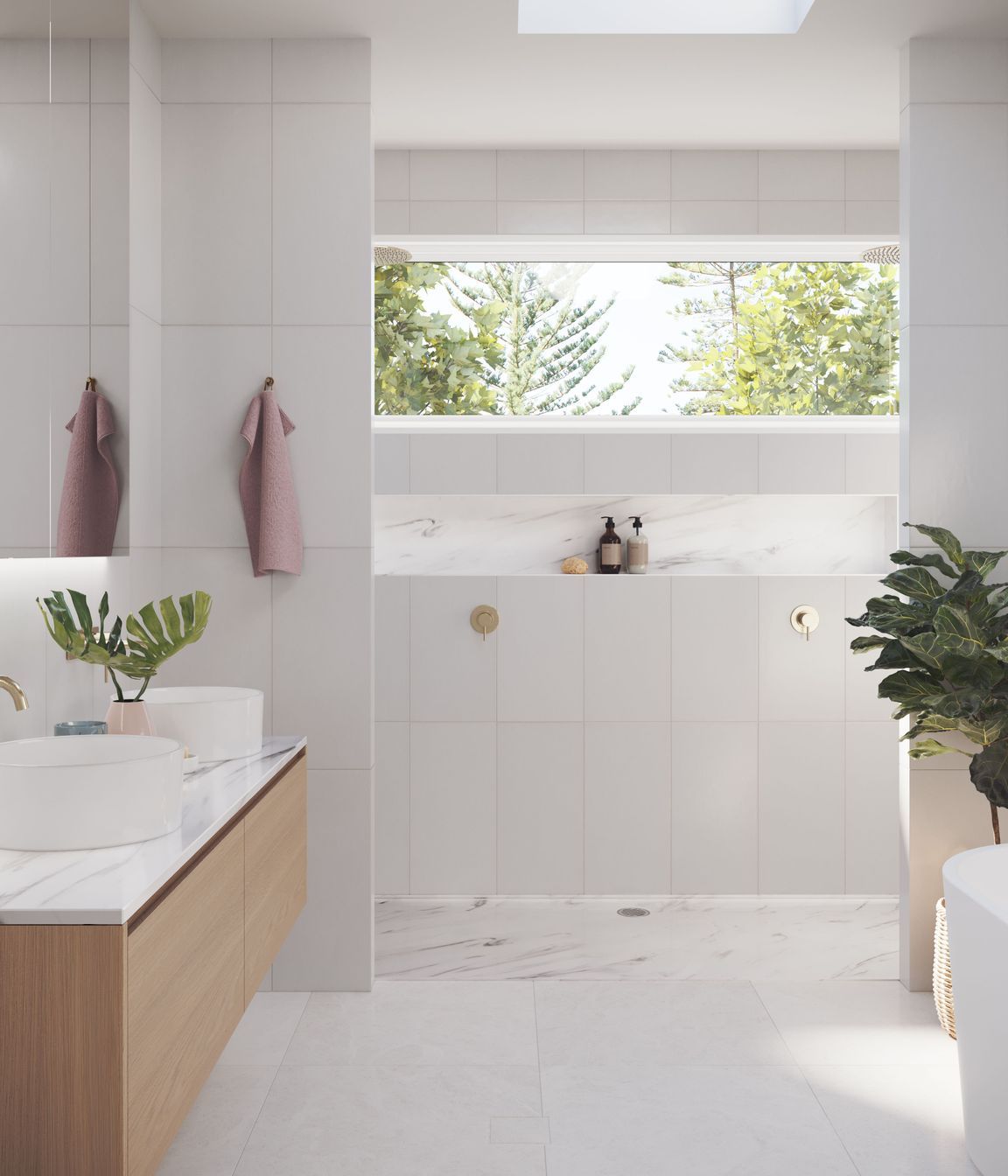 Wet Area Solutions' acrylic shower trays, vanity bowls and shower niches come in a vast range of stone-look variations.