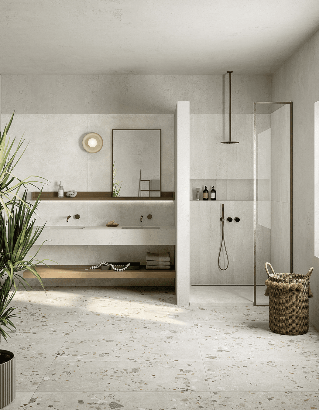 Bathroom featuring Yourself Pure tiles from The Tile Depot.