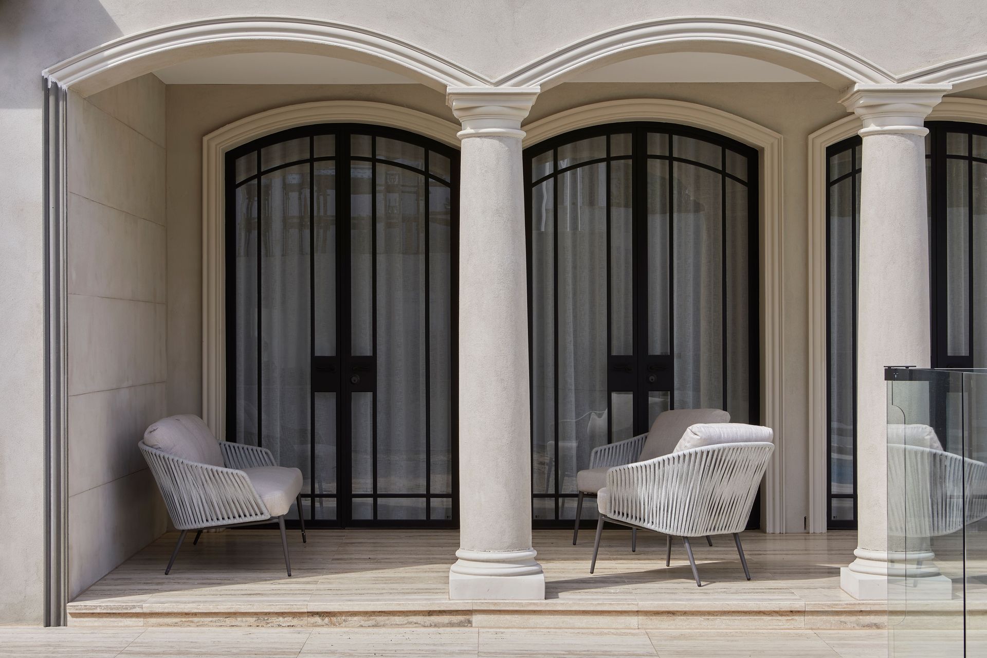 Zen Doors, FPS50 profile bespoke arched steel framed glass doors.