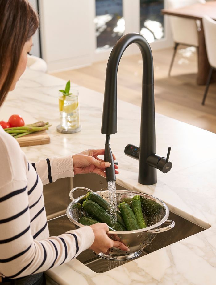 The HydroTap Celsius Plus All-In-One Pull-Out is ideal for preparing food.