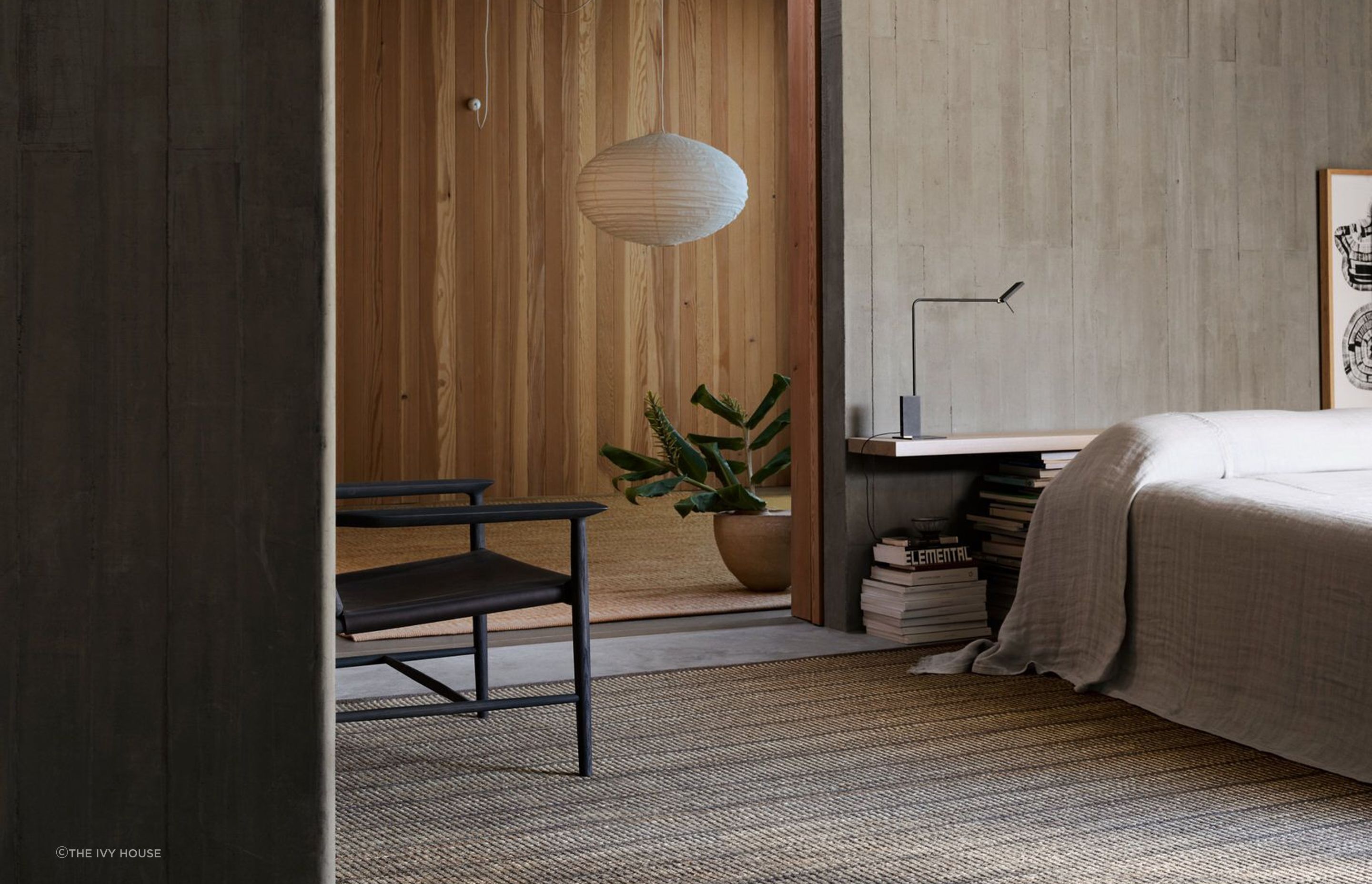 The designs lay the foundation for arbiters of taste to create thoughtfully considered spaces for generations to come. Pictured is the Trellis Jute Rug in Natural & Bison.