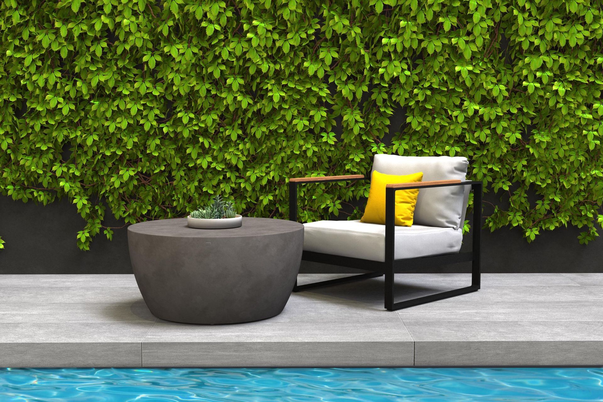 Made from 95% recycled materials and green cement, the Blinde™ Circ M2 Concrete Coffee Table is a bold, eco-friendly choice.