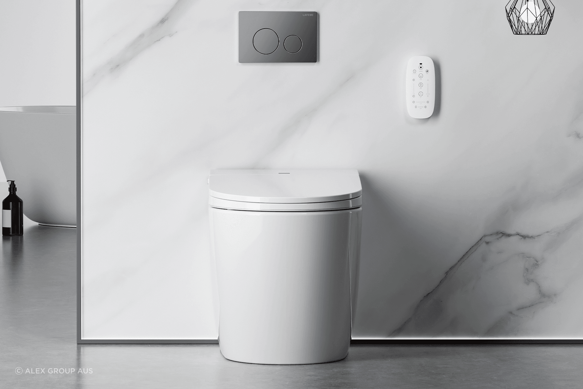 An intelligent active carbon deodoriser and app-controlled functionality demonstrate the sophistication of the Crawford Smart Toilet.