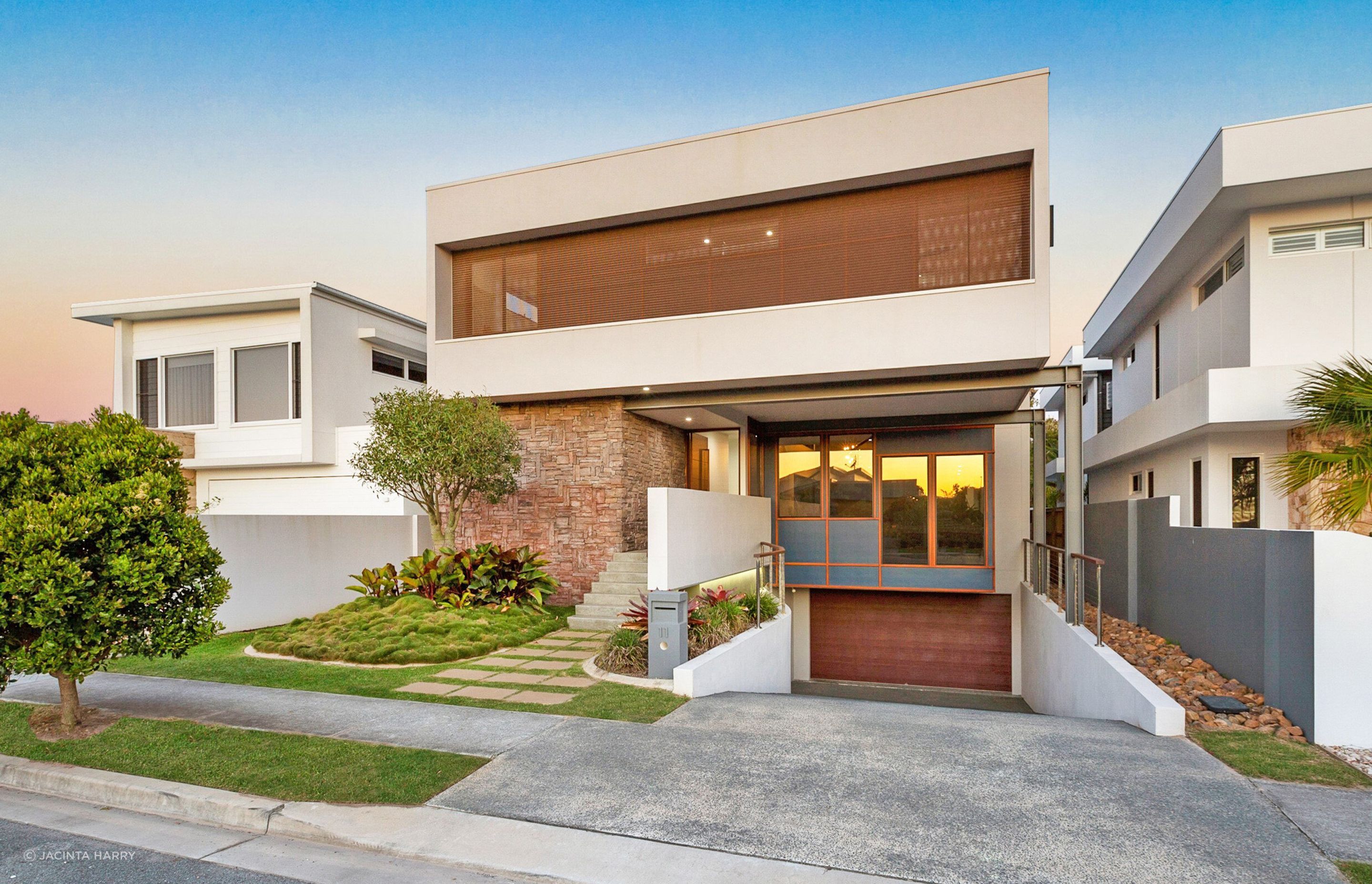 A seaside Moroccan inspired home uses the mesh in an architectural home in the Gold Coast.