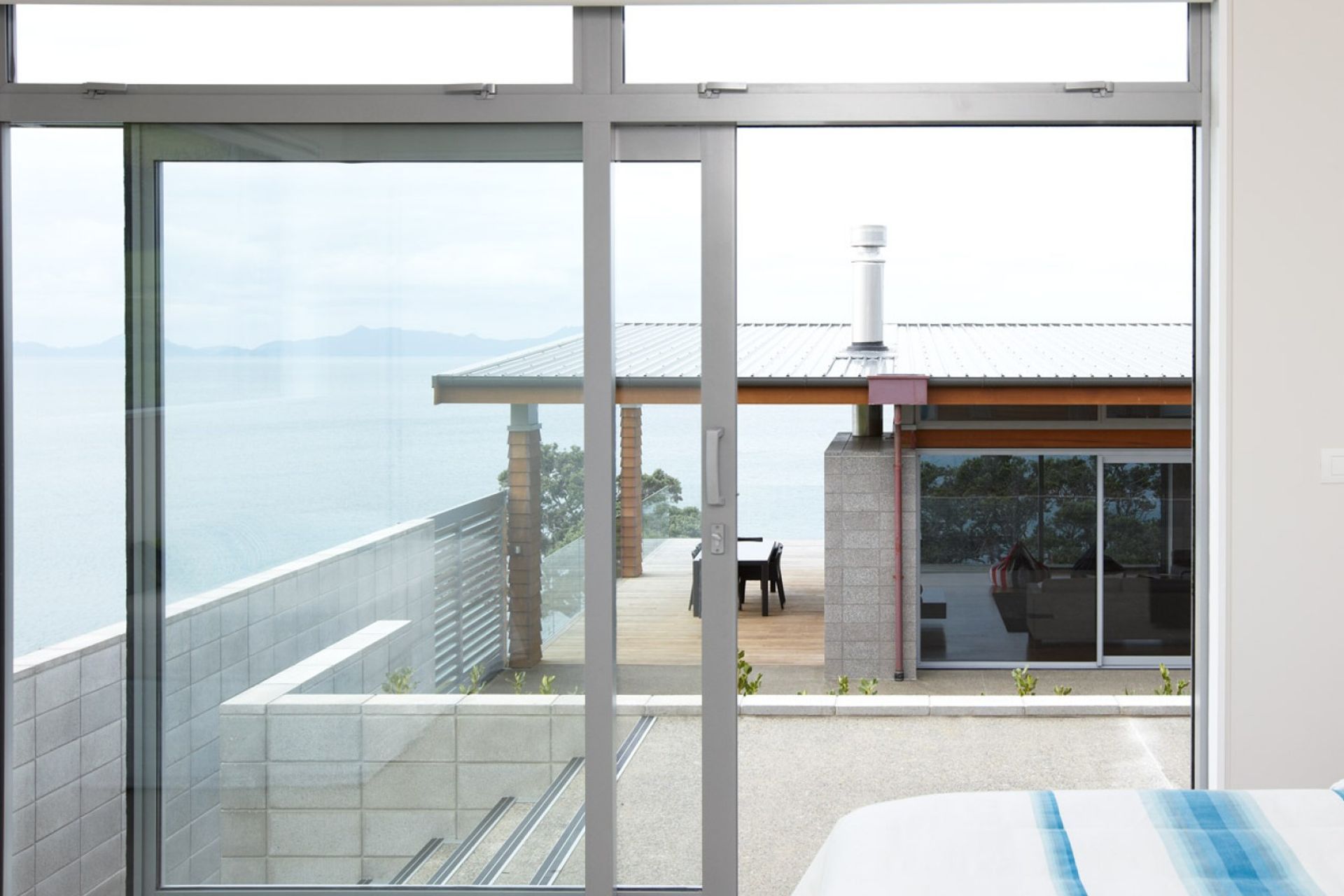 The Euroslider from Fisher Windows offers maximum protection from rain and wind without obstructing the view.