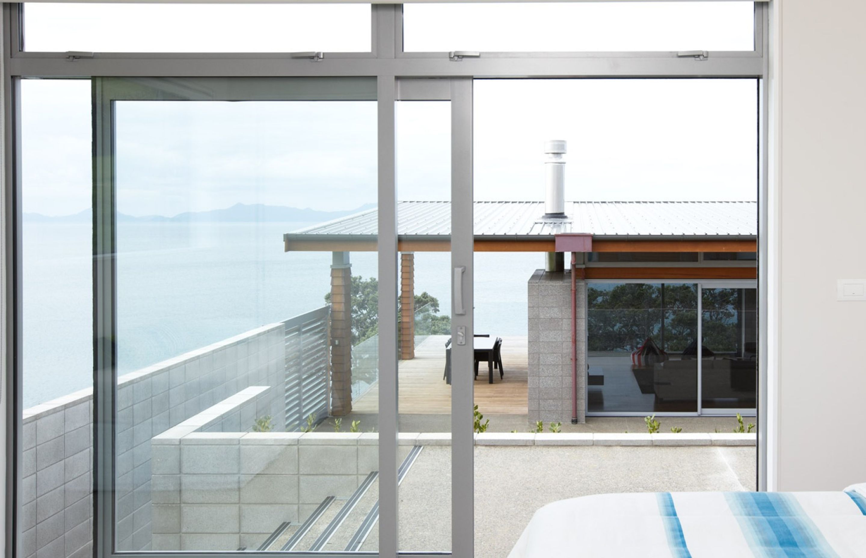 The Euroslider from Fisher Windows offers maximum protection from rain and wind without obstructing the view.