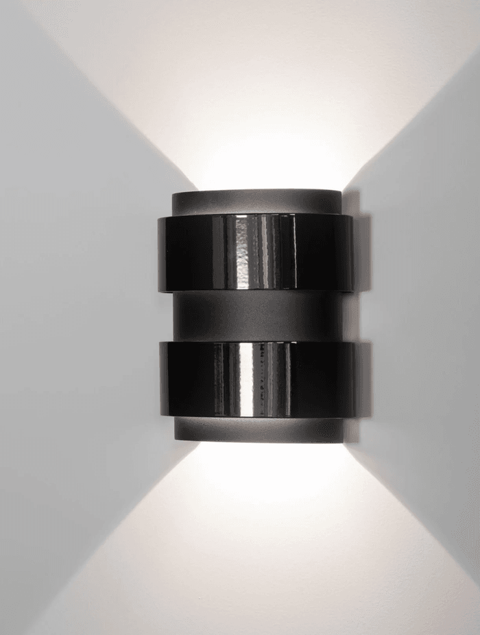 Band-Oh! by Delta Light is double finished in two shades of black, with an inner shell of brushed old bronze.