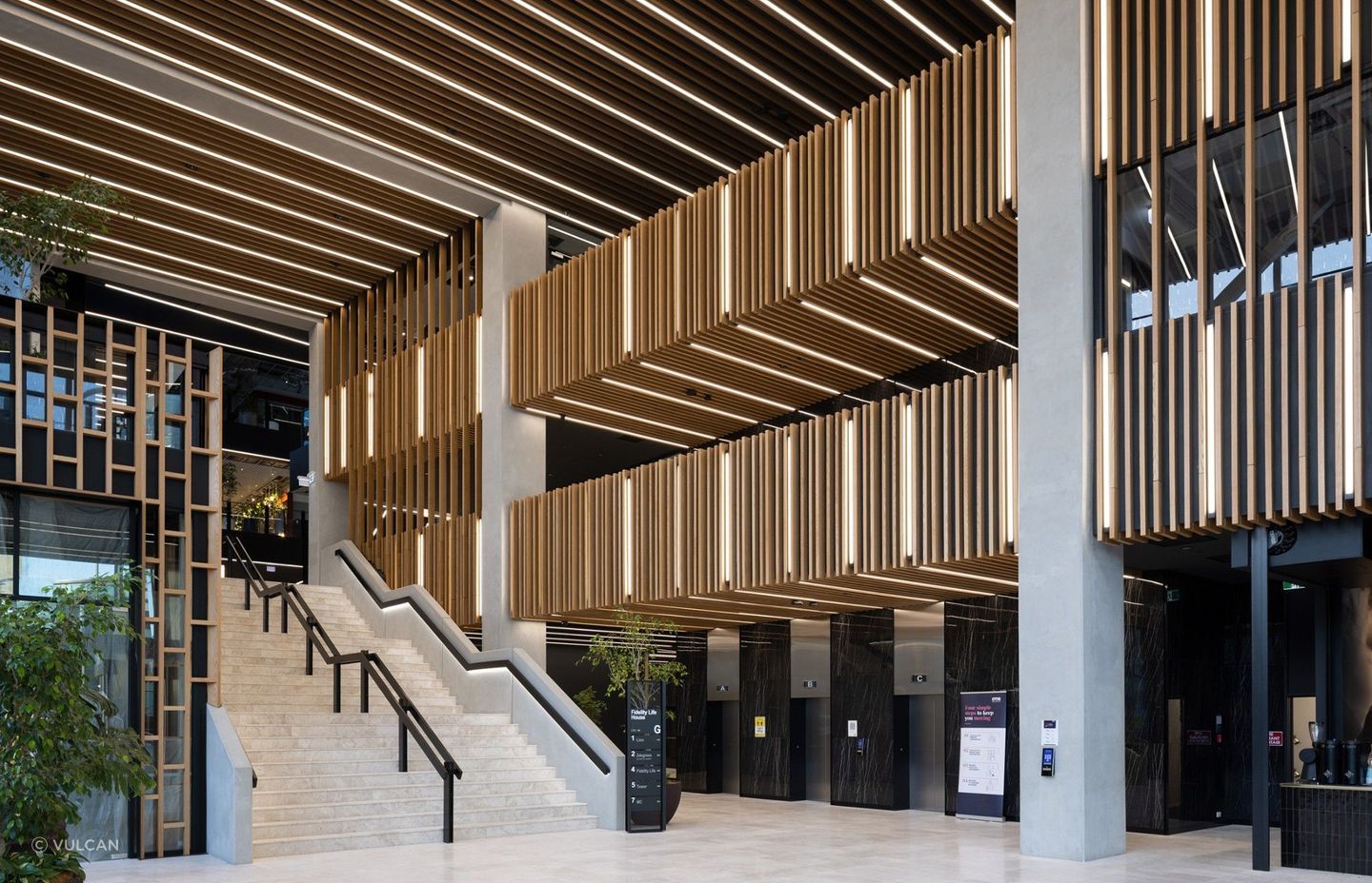 Vulcan's Ultrabatten is used extensively in the central atrium.