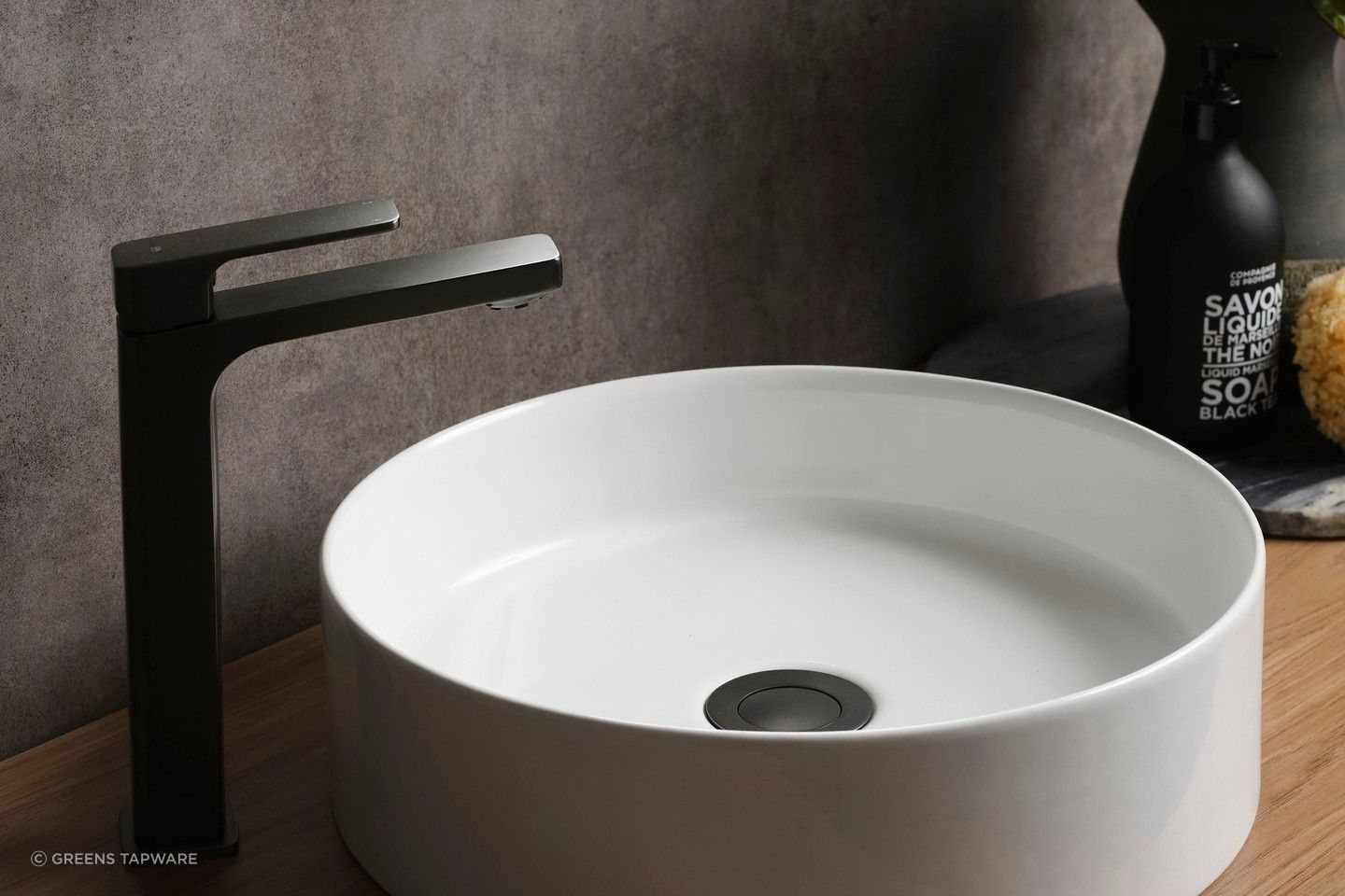Swept Tower Basin Mixer in Gunmetal