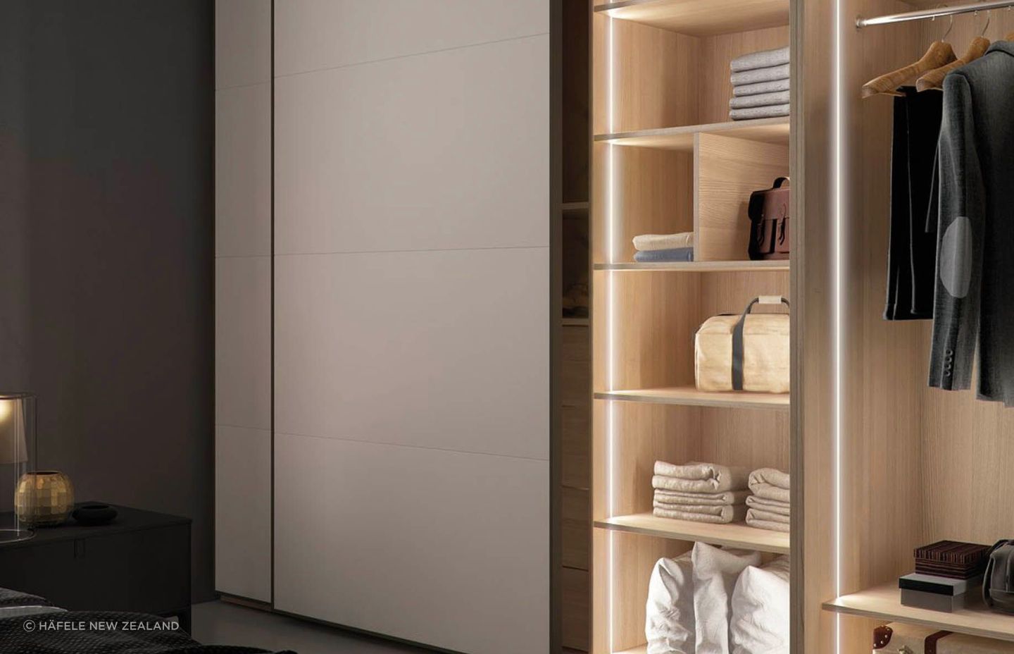 The LOOX 1152 LED strip lighting for cabinetry is sleek, modern and elegant