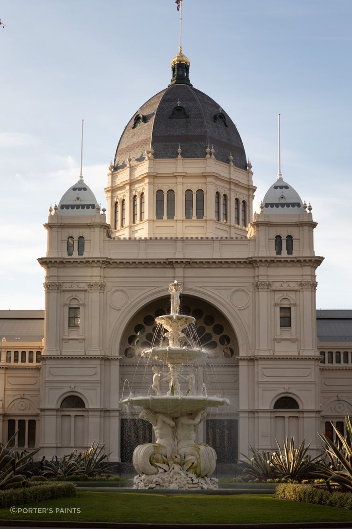 The Royal Exhibition Building in Melbourne has used Porter's Paints Mineral Paint.