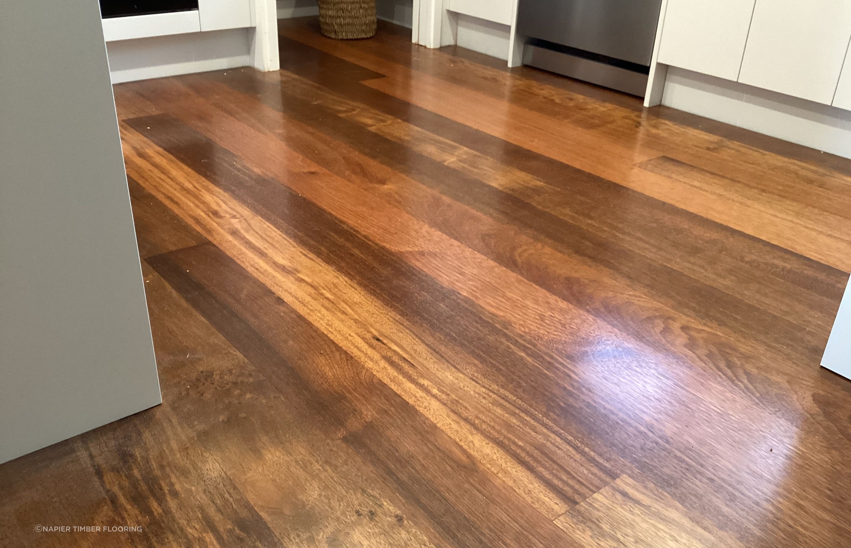Kwila with moisture-cured polyurethane.