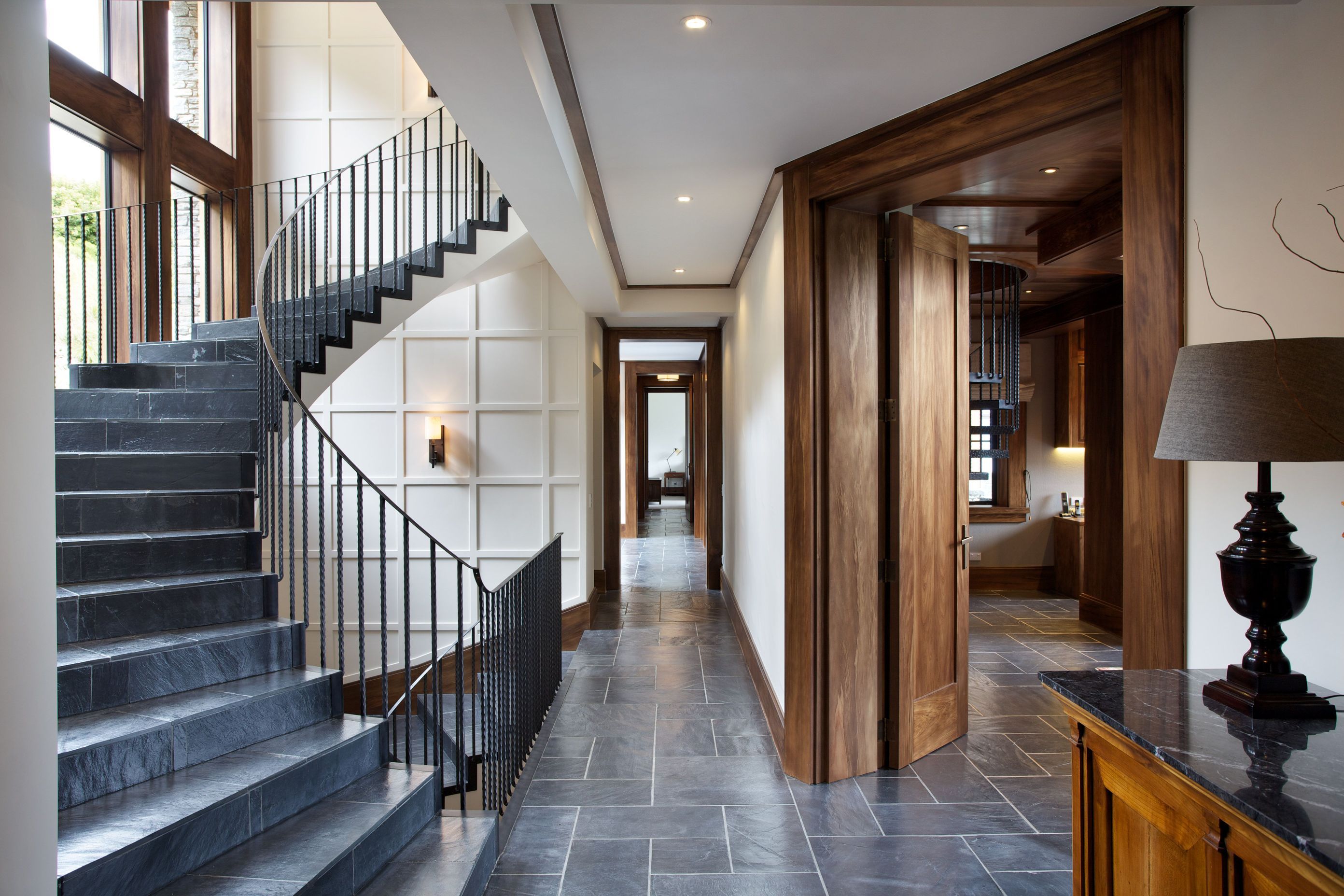 An exquisite use of wrought iron balustrades in the luxurious Queenstown Hill House.