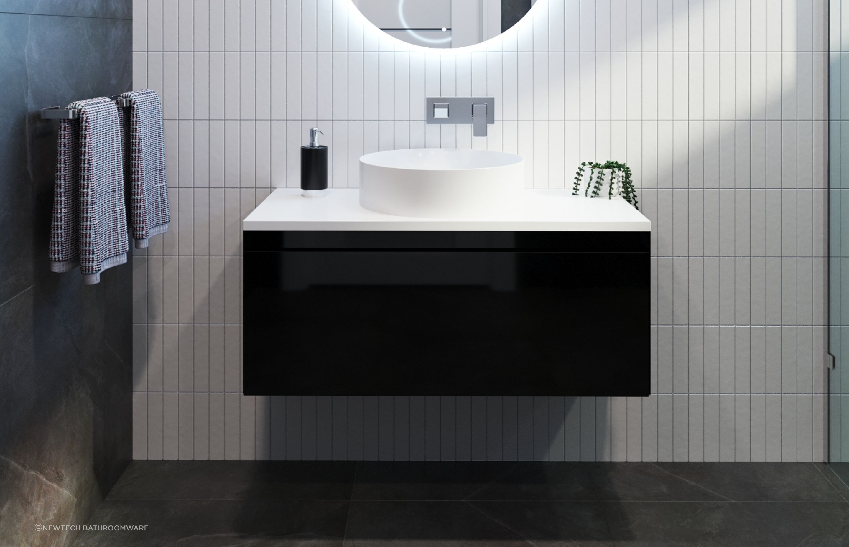 Bathroom Wall Cabinets. Image credit: Newtech