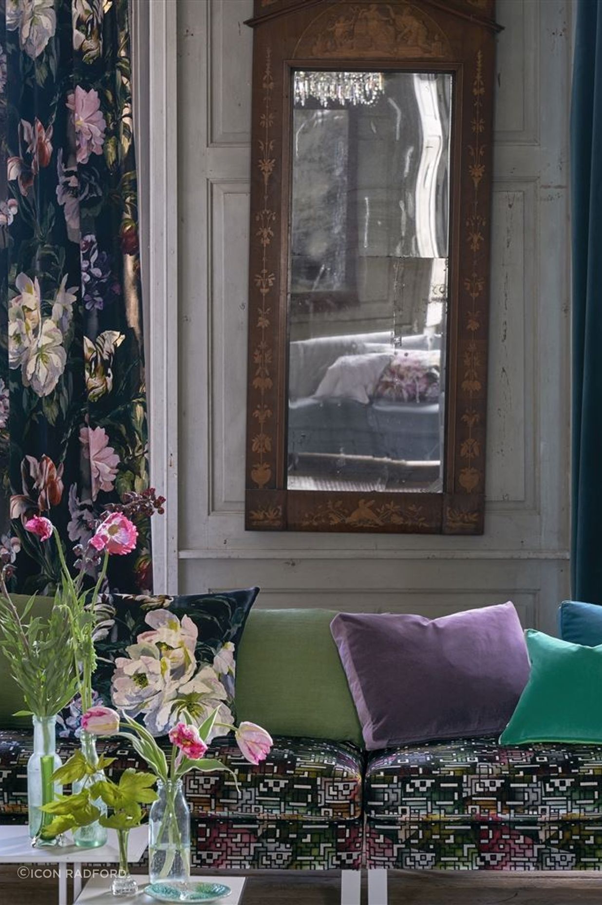 Delft Velvet Noir Fabrics by Designers Guild