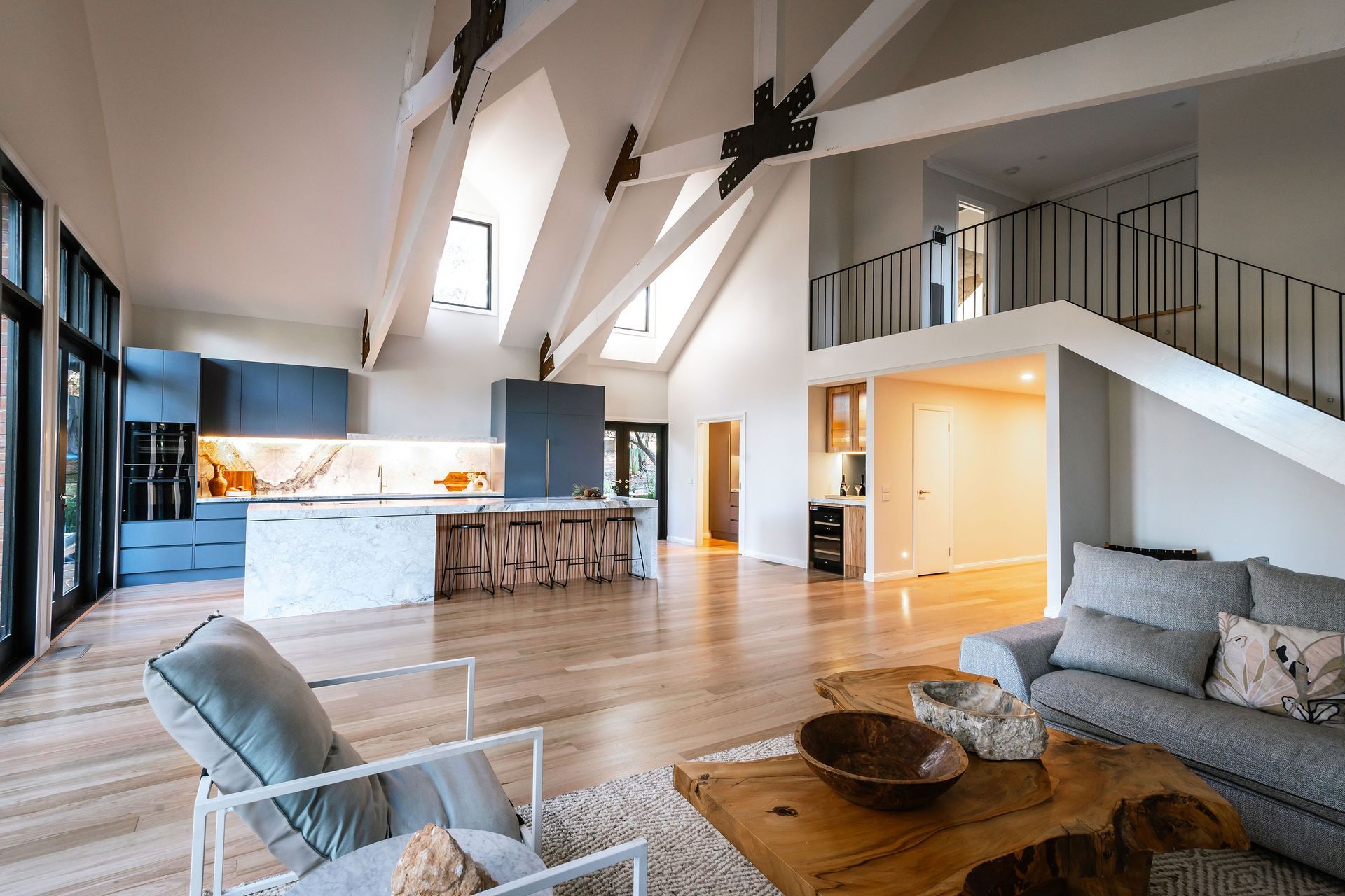 Cabinet and under cabinet lighting utilised with style at Tuerong in Mornington Peninsula - Photography by: Janis House Photography