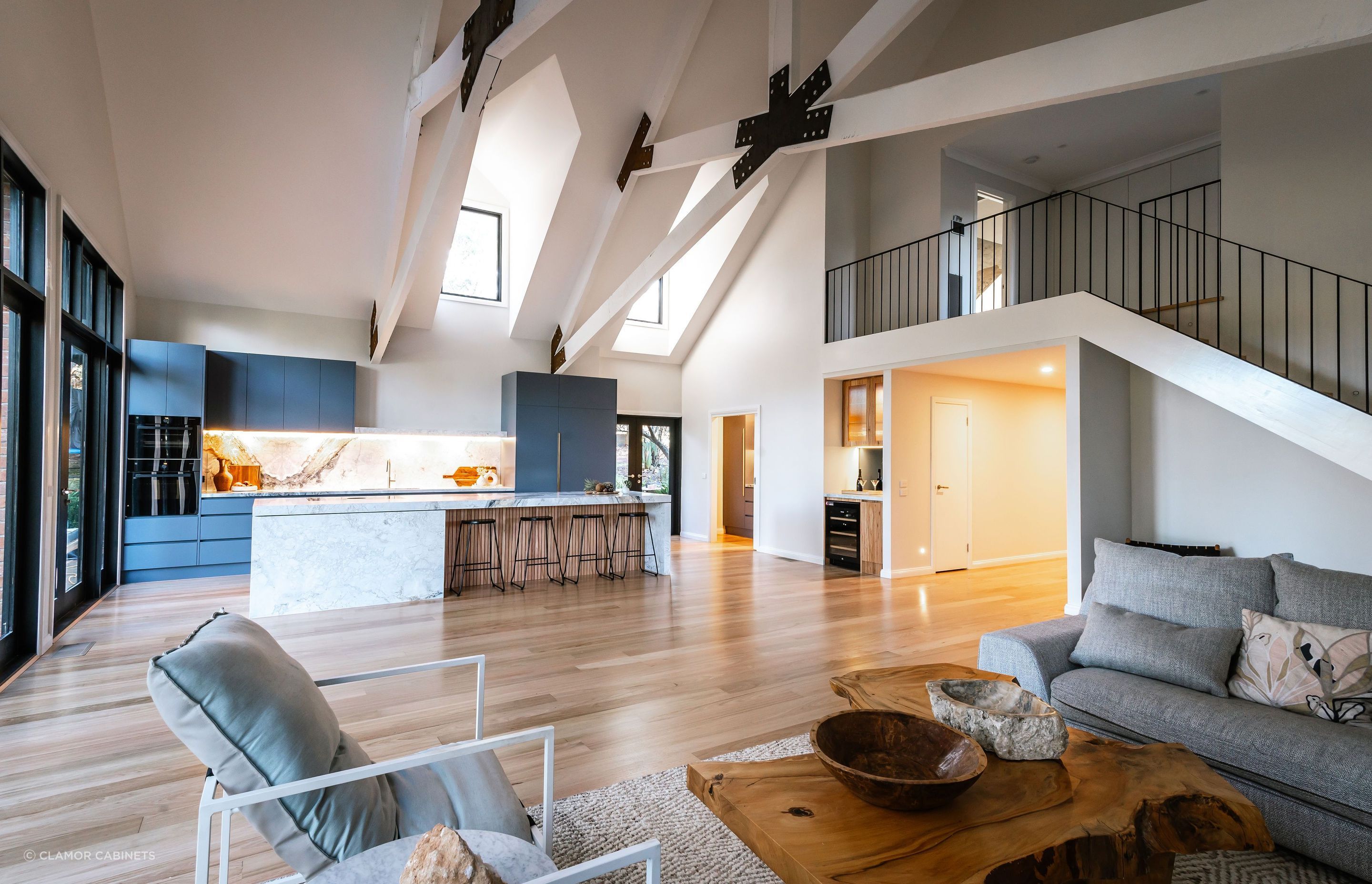 Cabinet and under cabinet lighting utilised with style at Tuerong in Mornington Peninsula - Photography by: Janis House Photography
